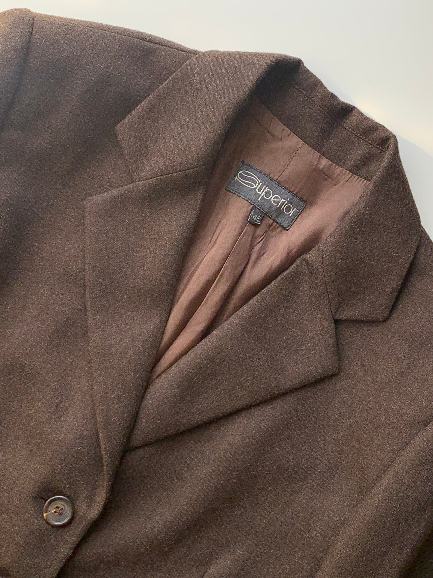 Vintage pure new wool choco blazer