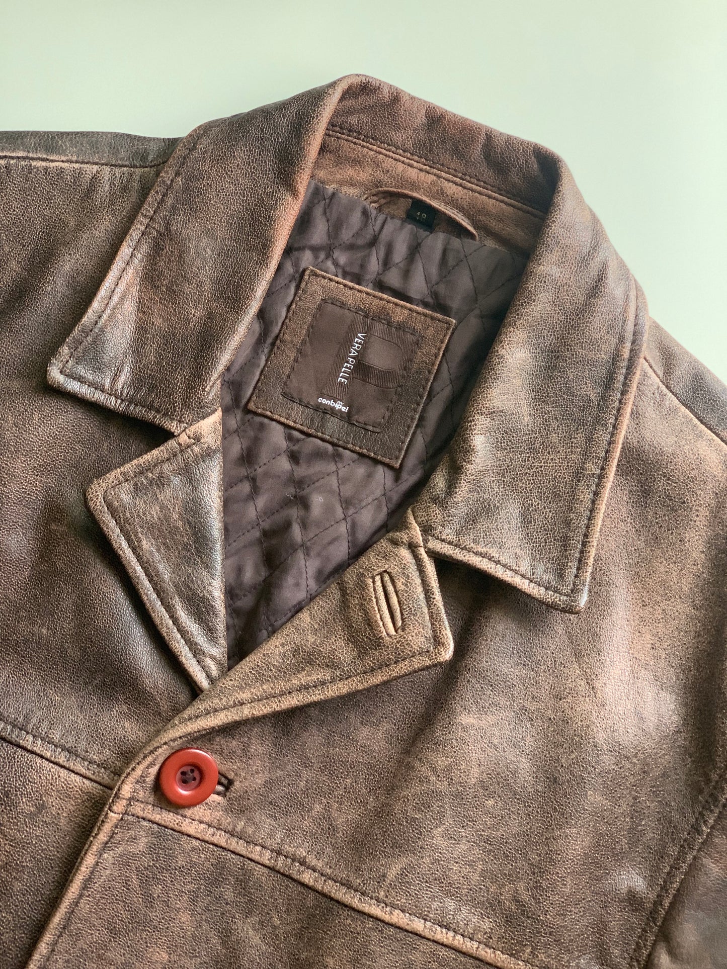 Vintage distressed leather jacket