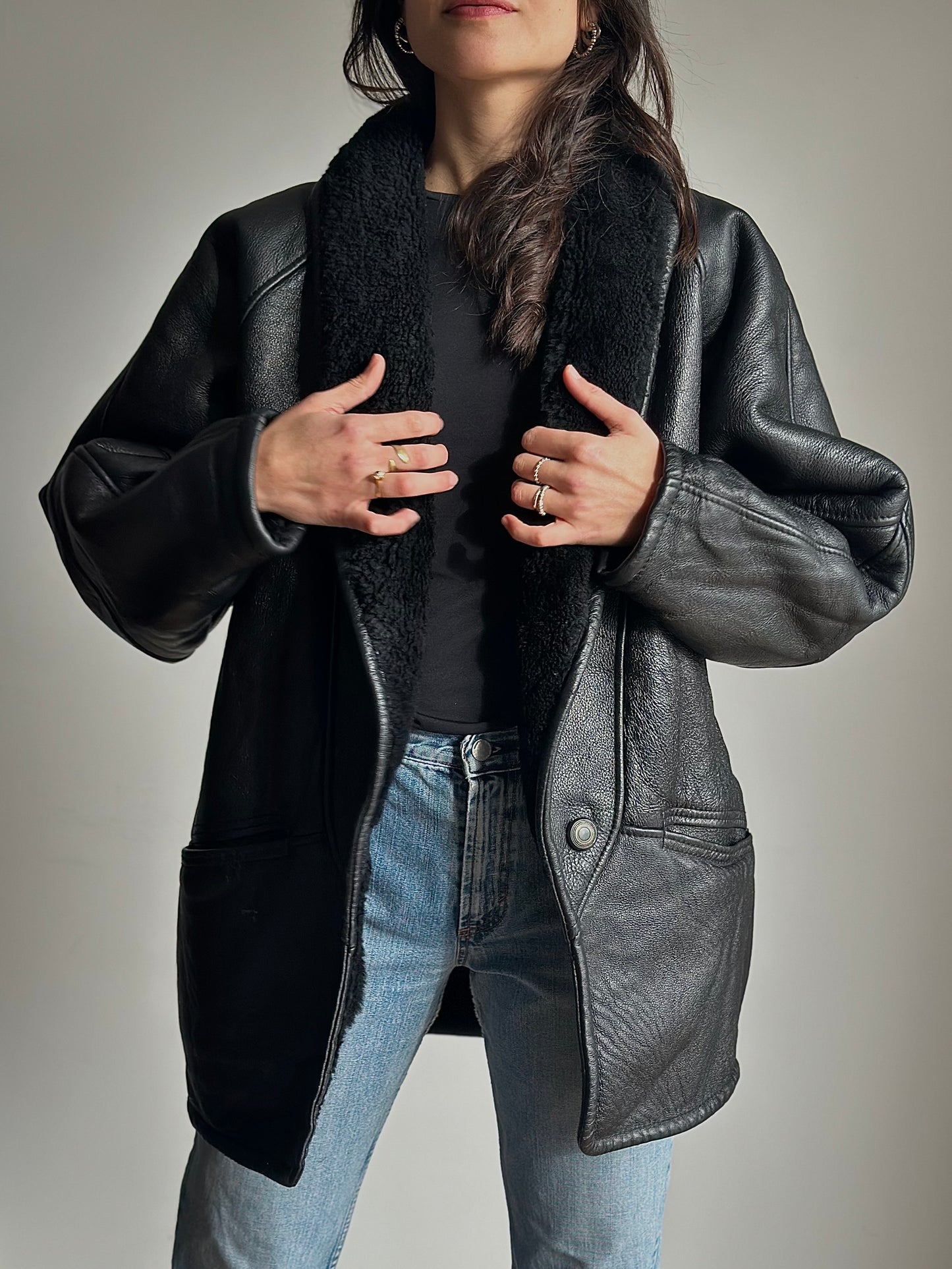 Black Shearling coat