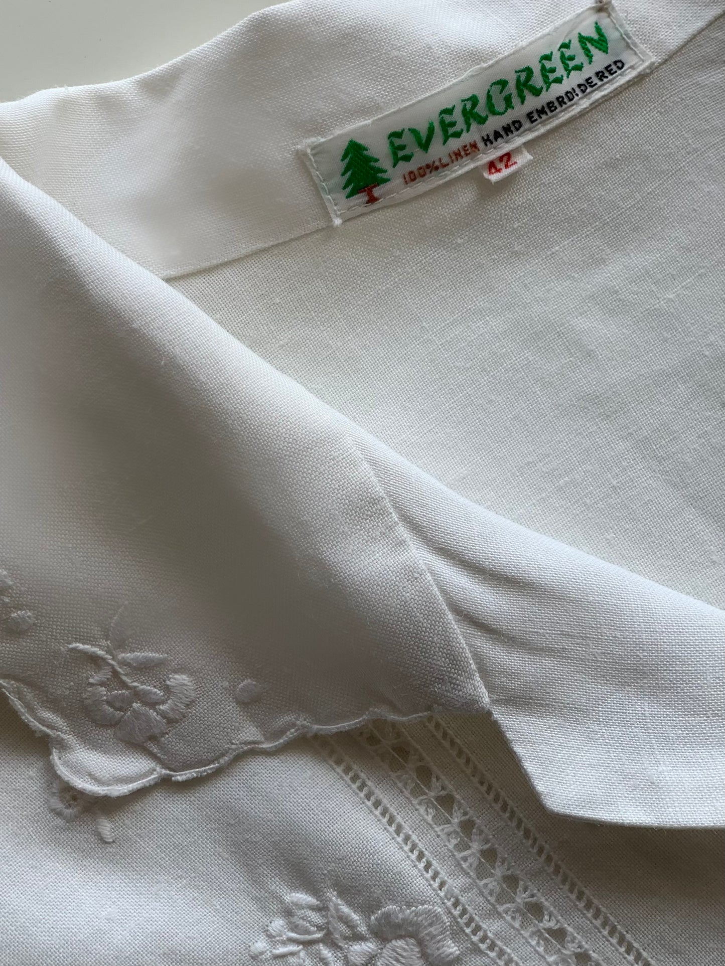 Pure linen embroidered shirt