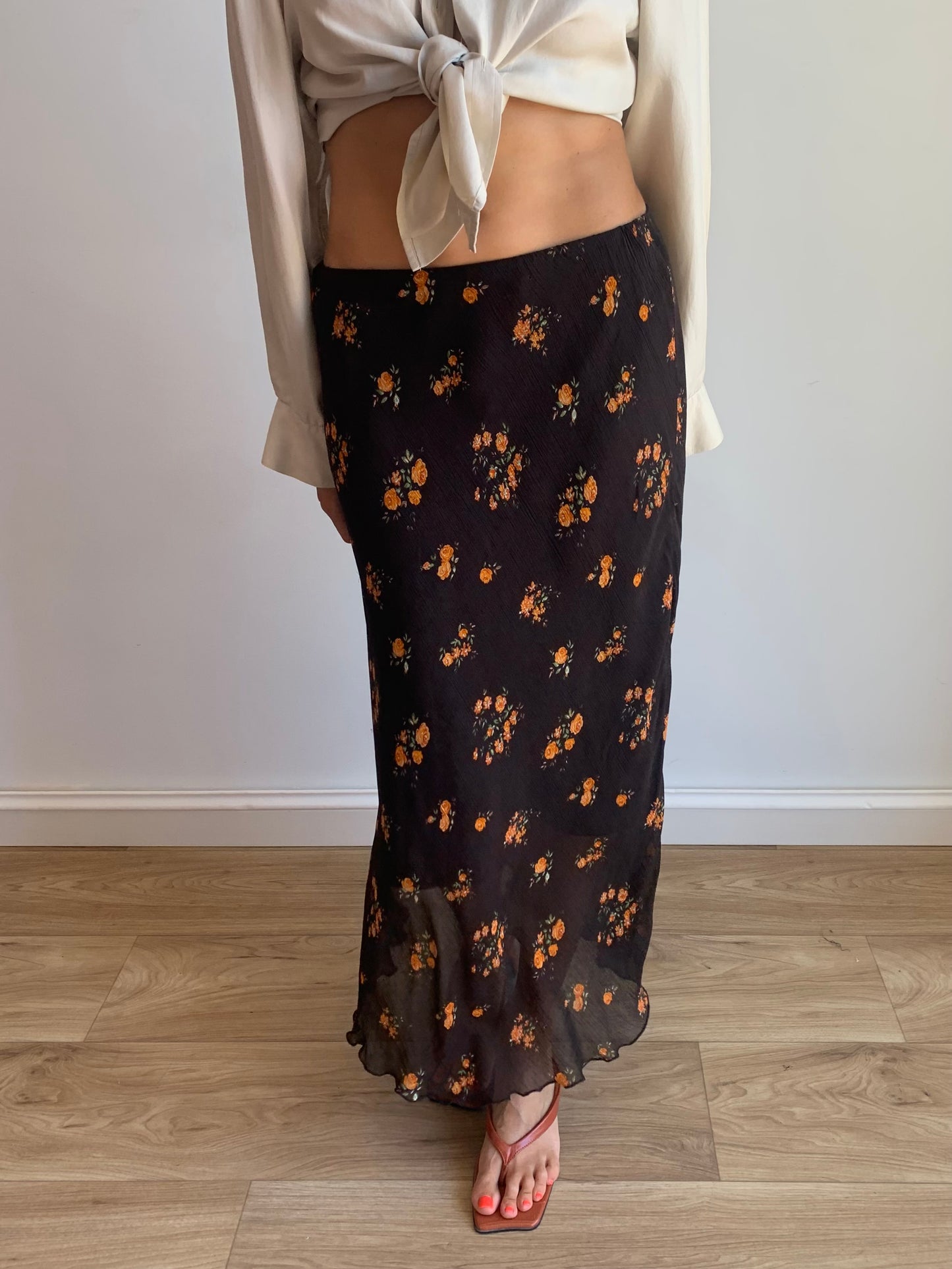 Flower midi skirt