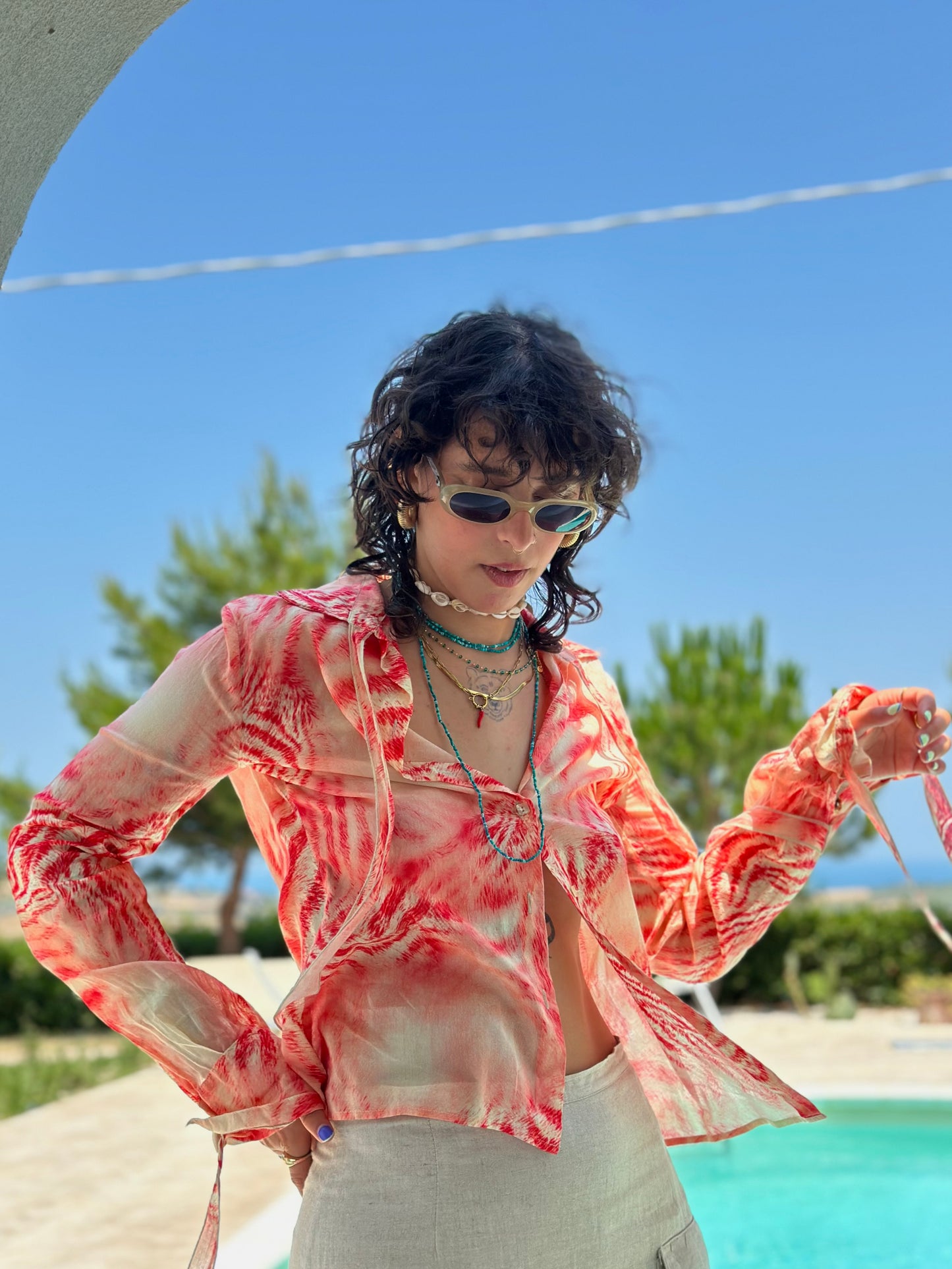 Roberto Cavalli volant blouse