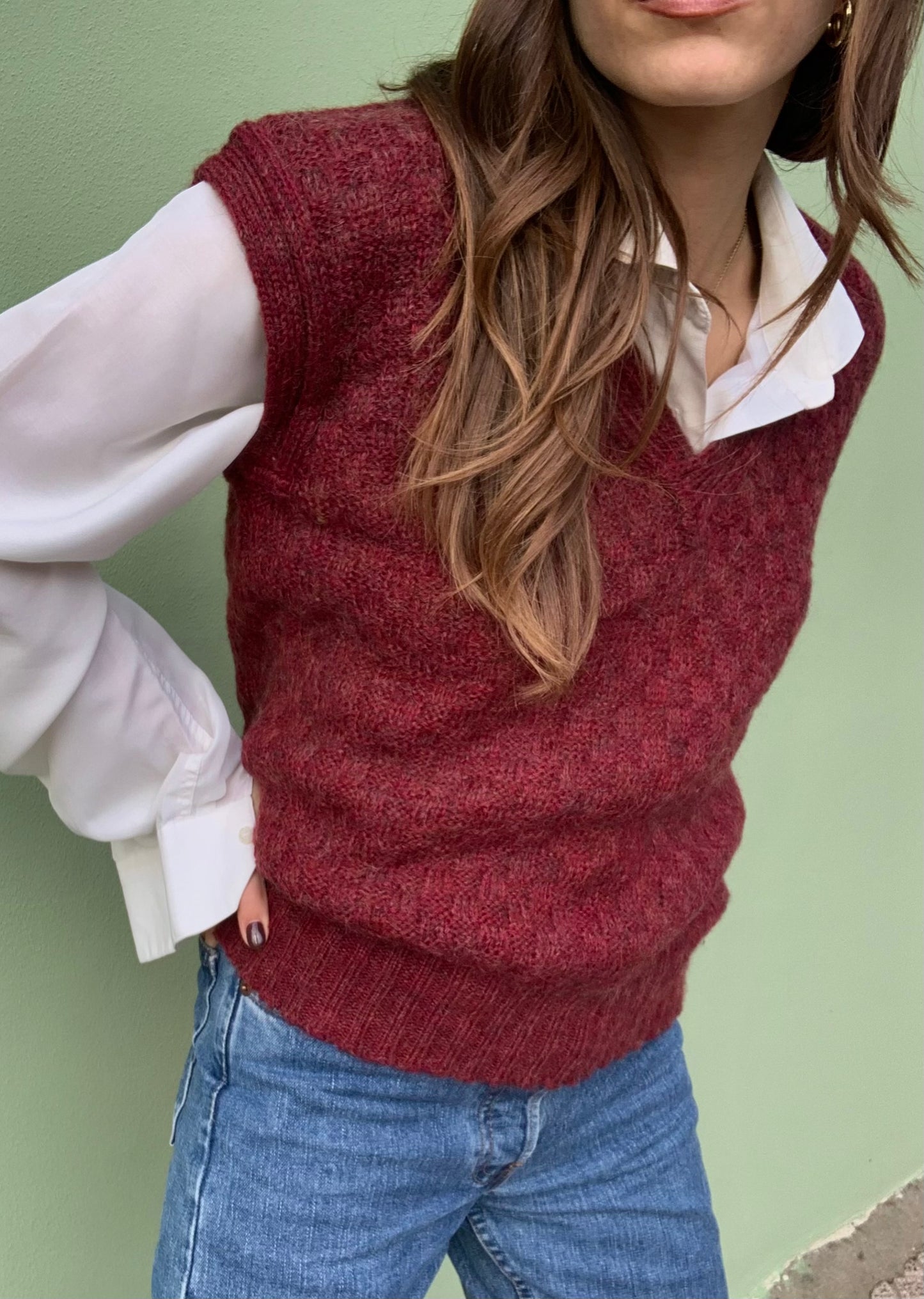 Vintage wool blend vest