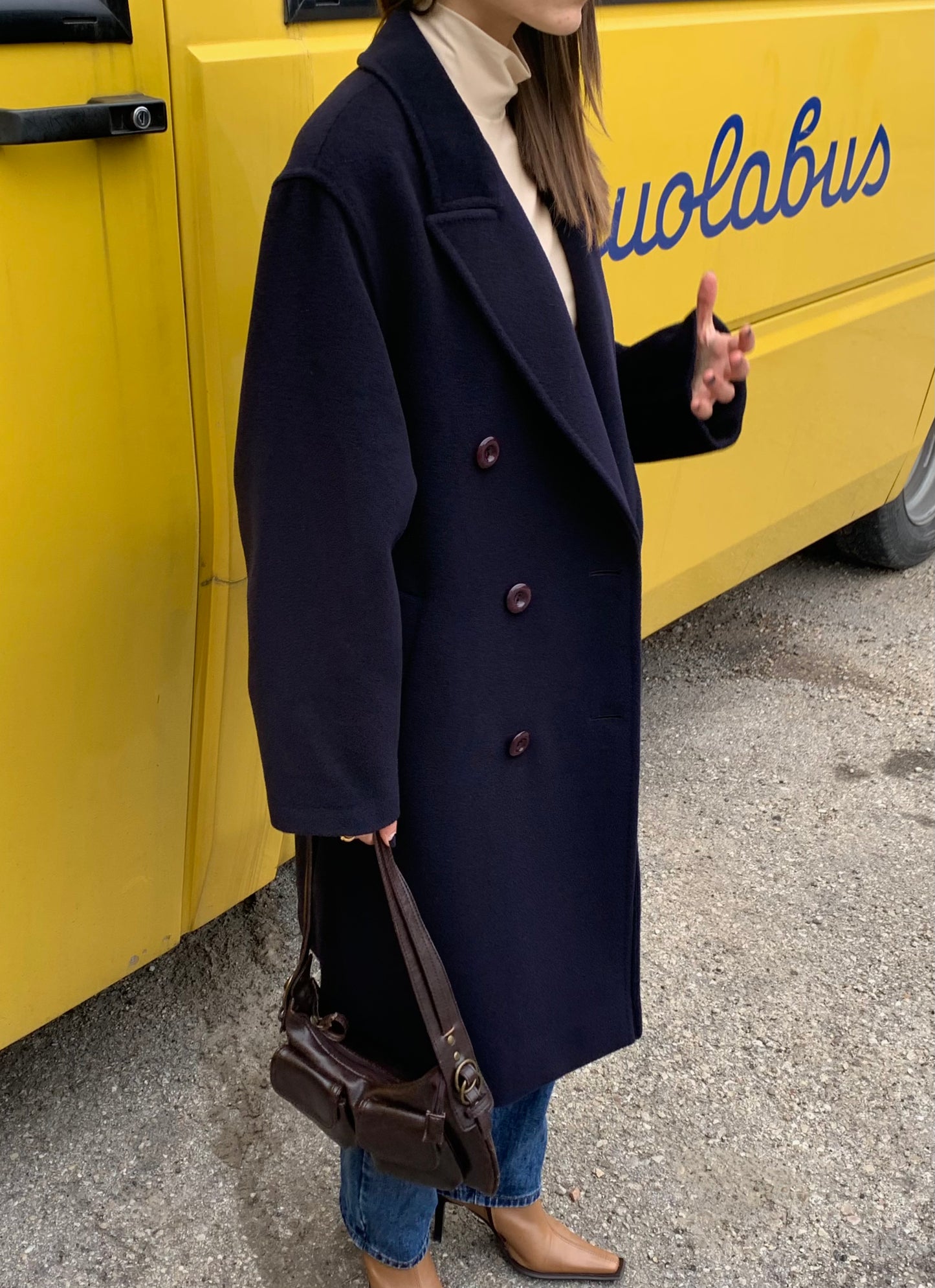 Vintage navy double-breasted coat