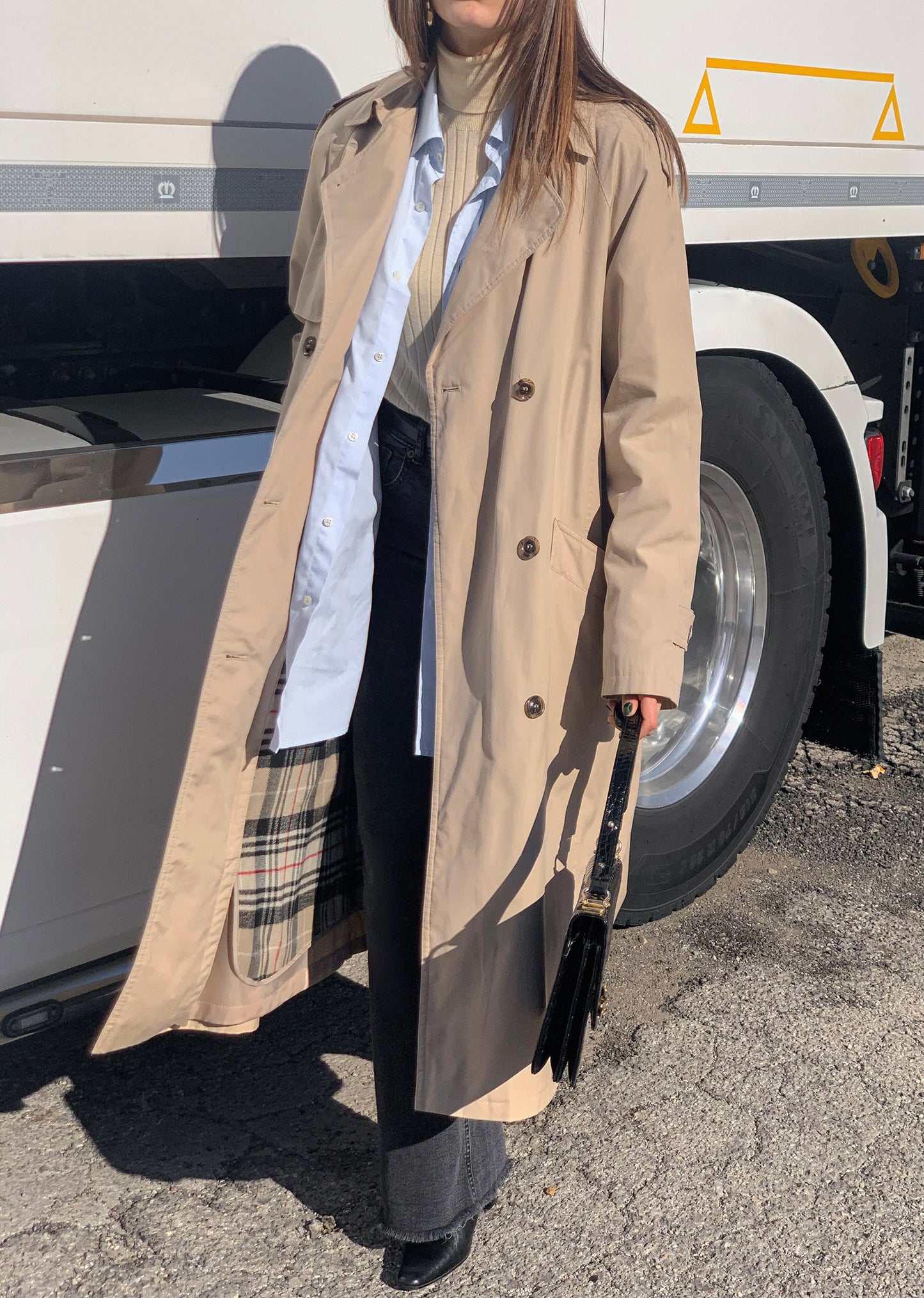 Double-breasted classic trench coat