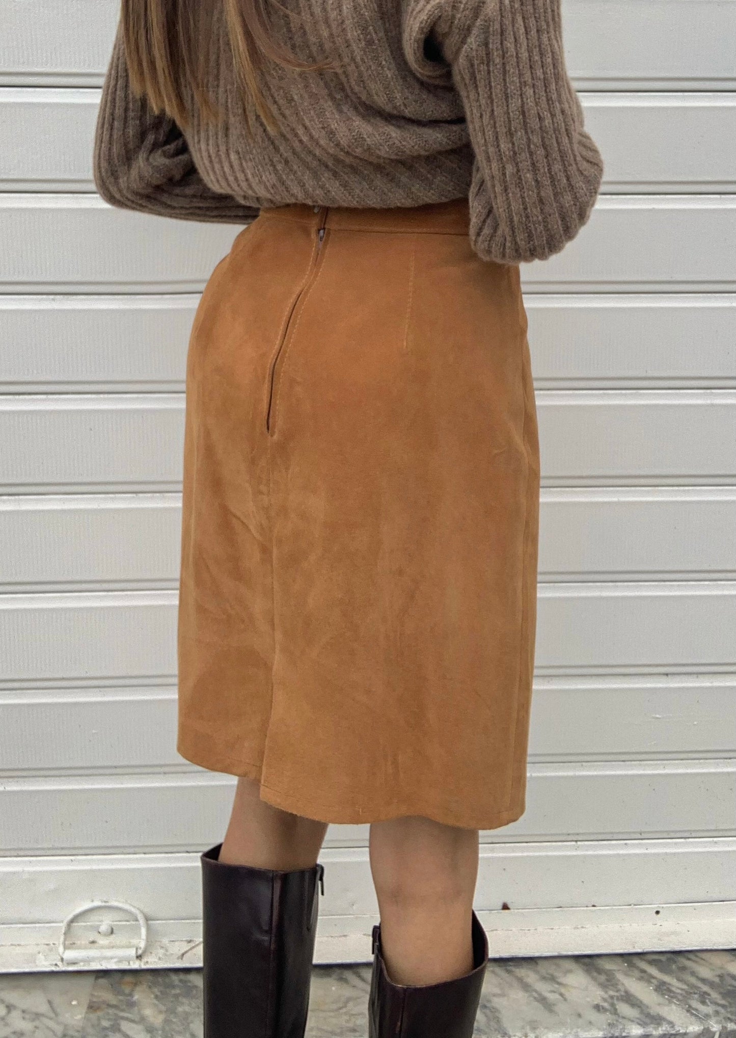 Vintage real suede mini skirt