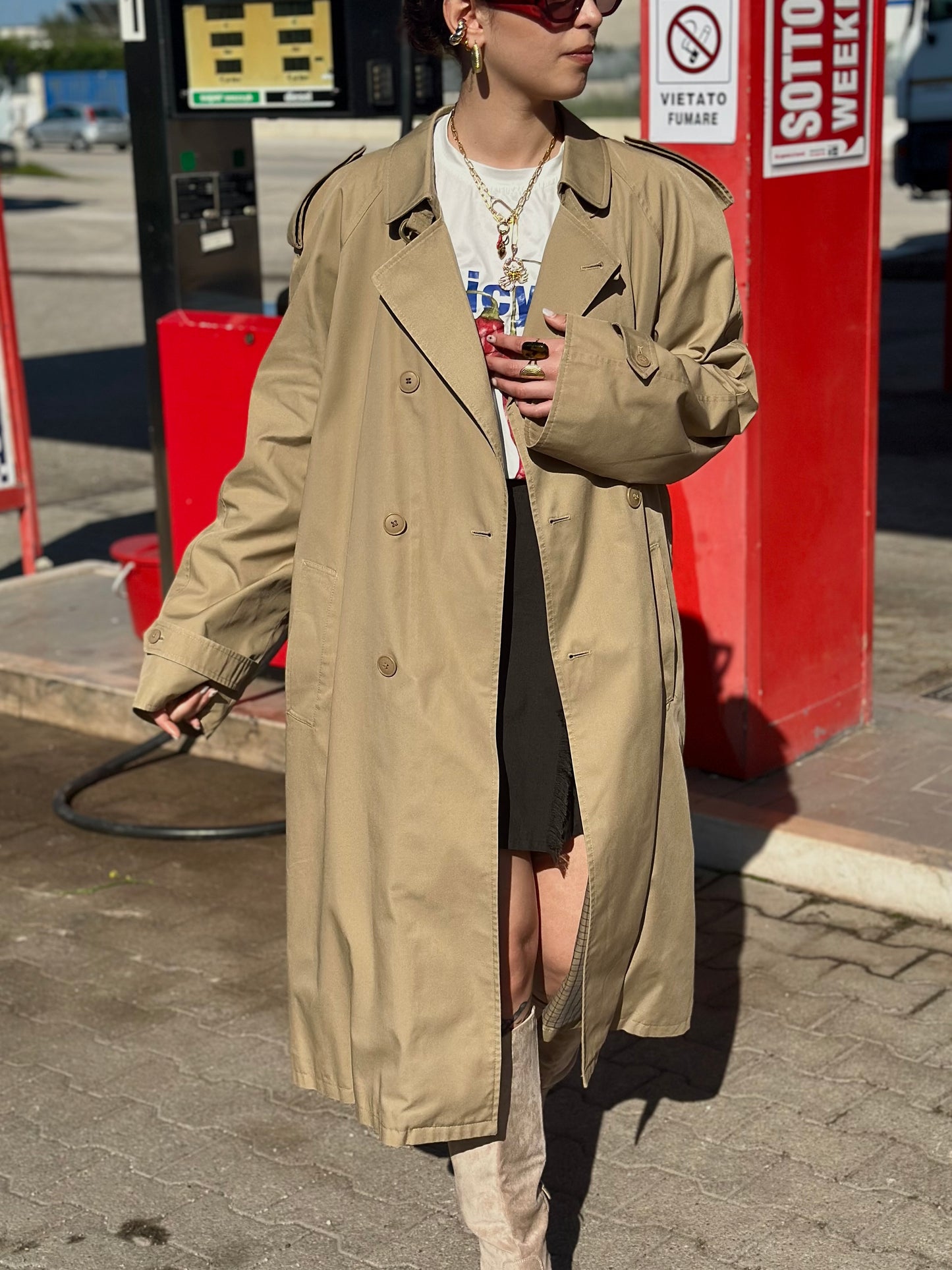 Maxi trench coat