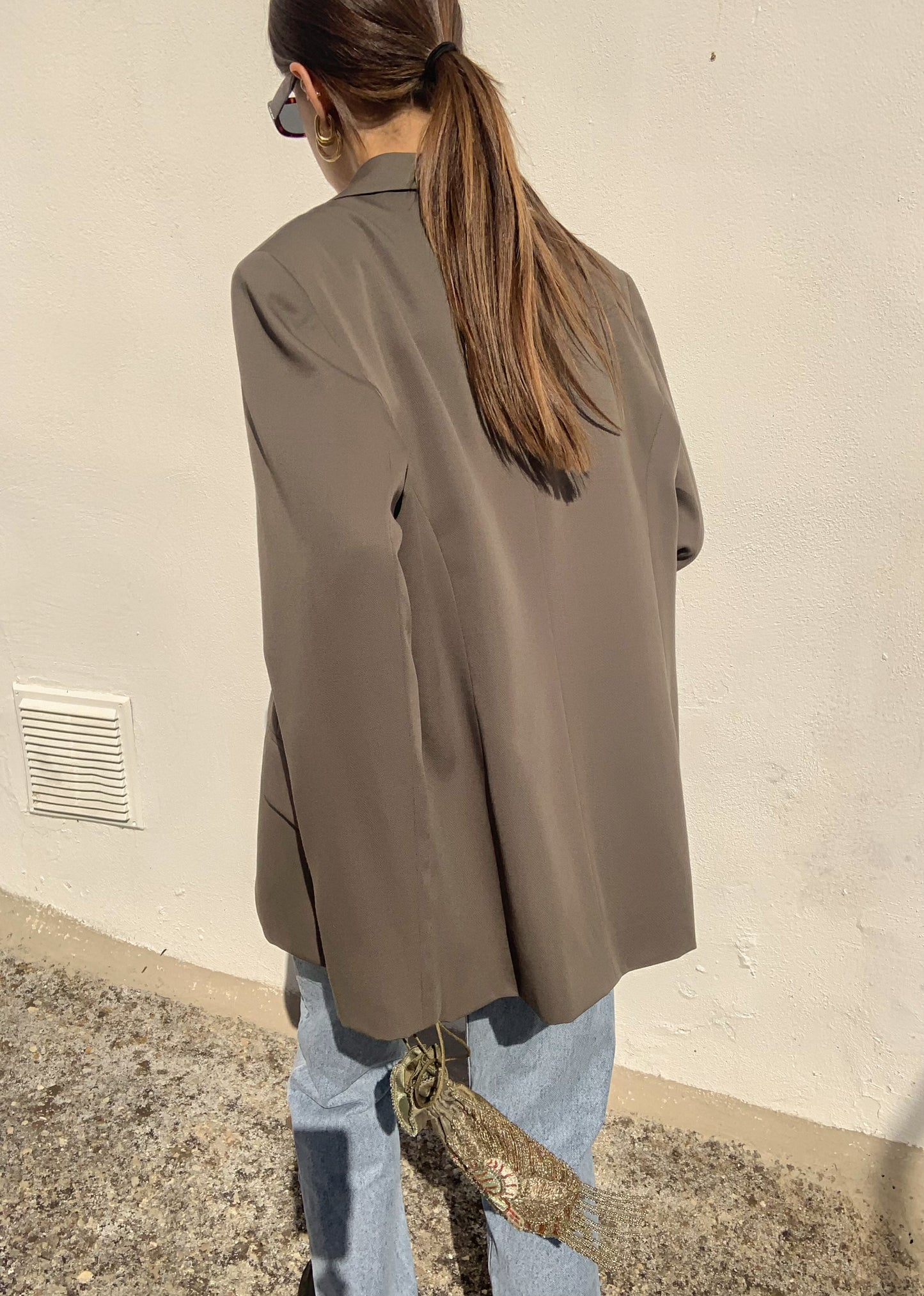Vintage pure new wool taupe blazer