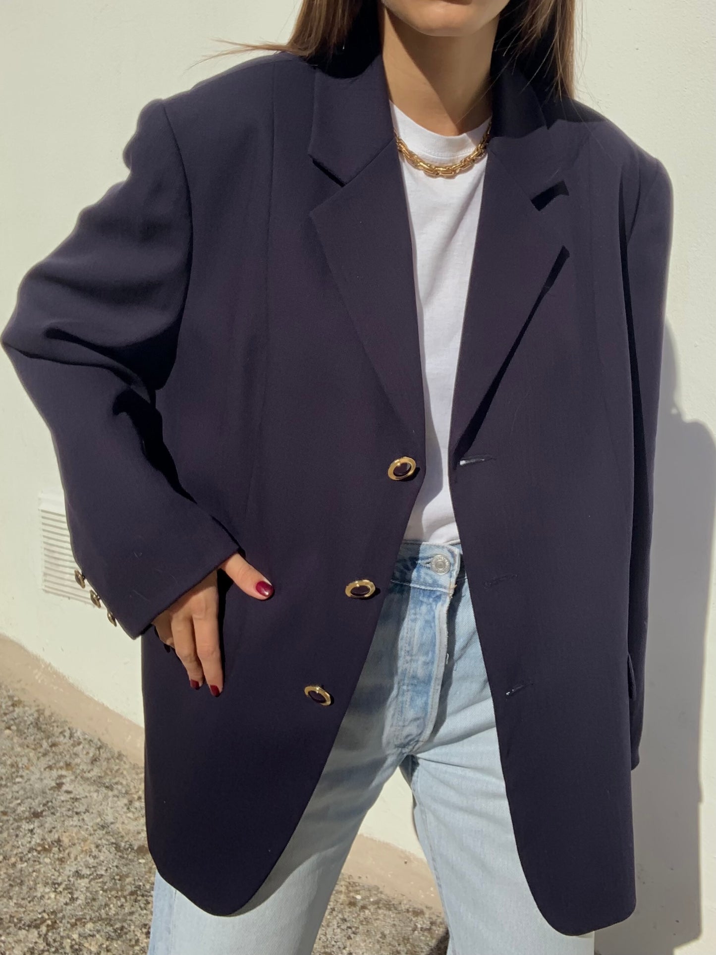 Vintage navy blue blazer