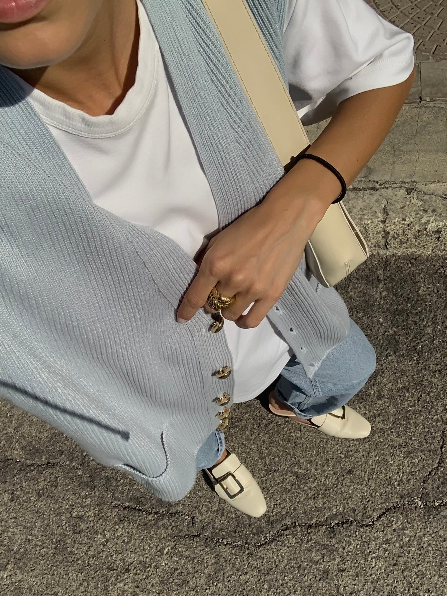 Pale blue vintage vest