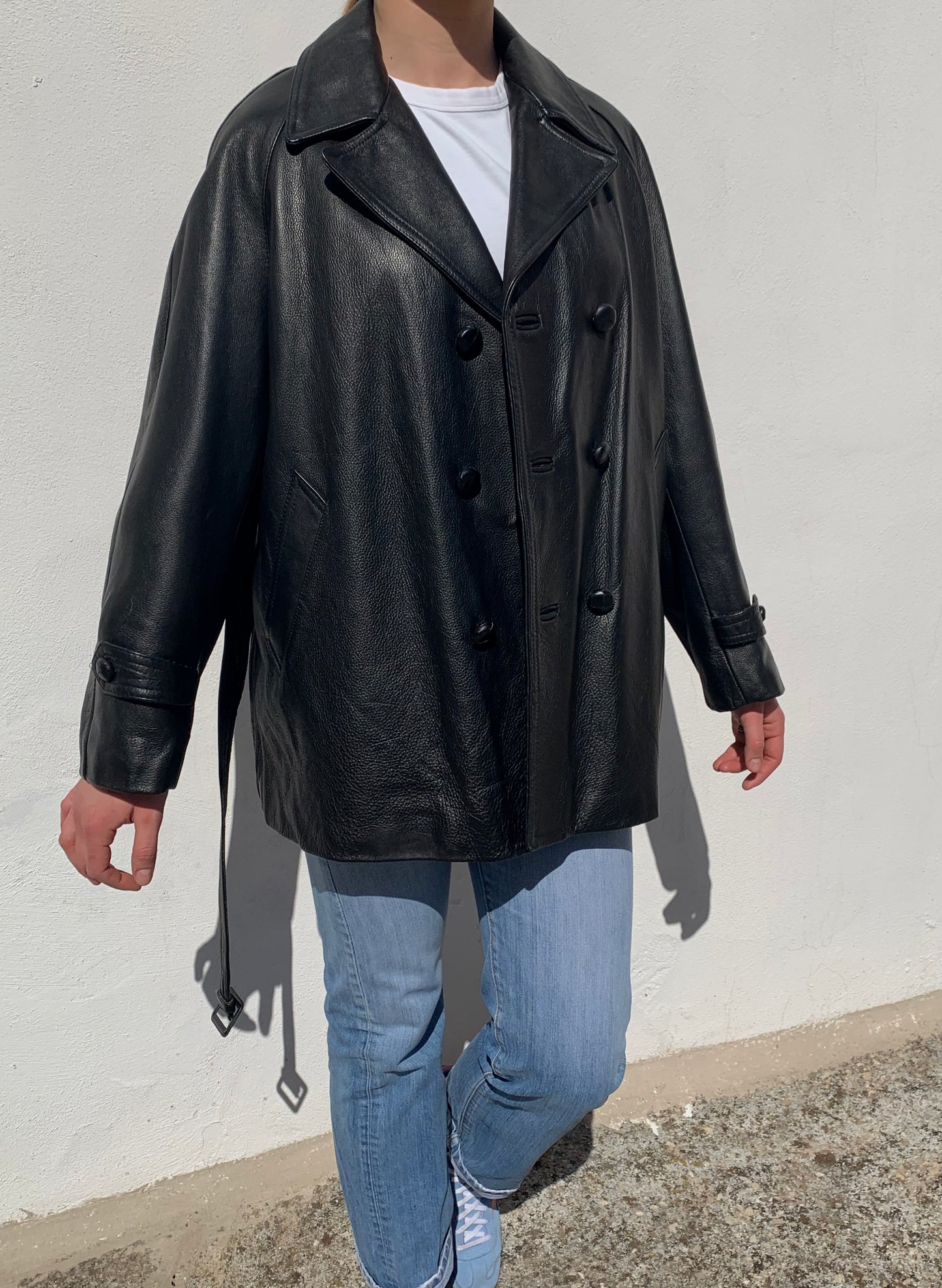 Vintage oversized leather jacket