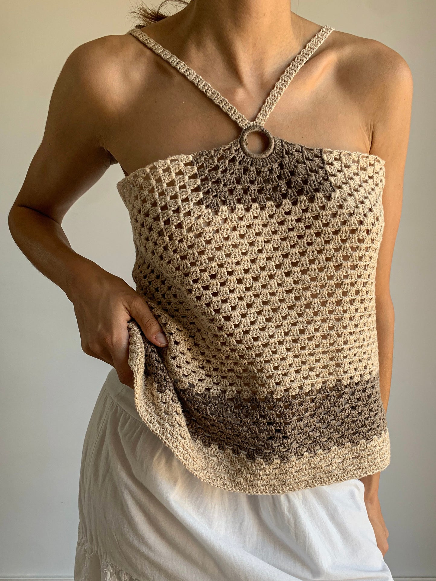 Crochet cappuccino top