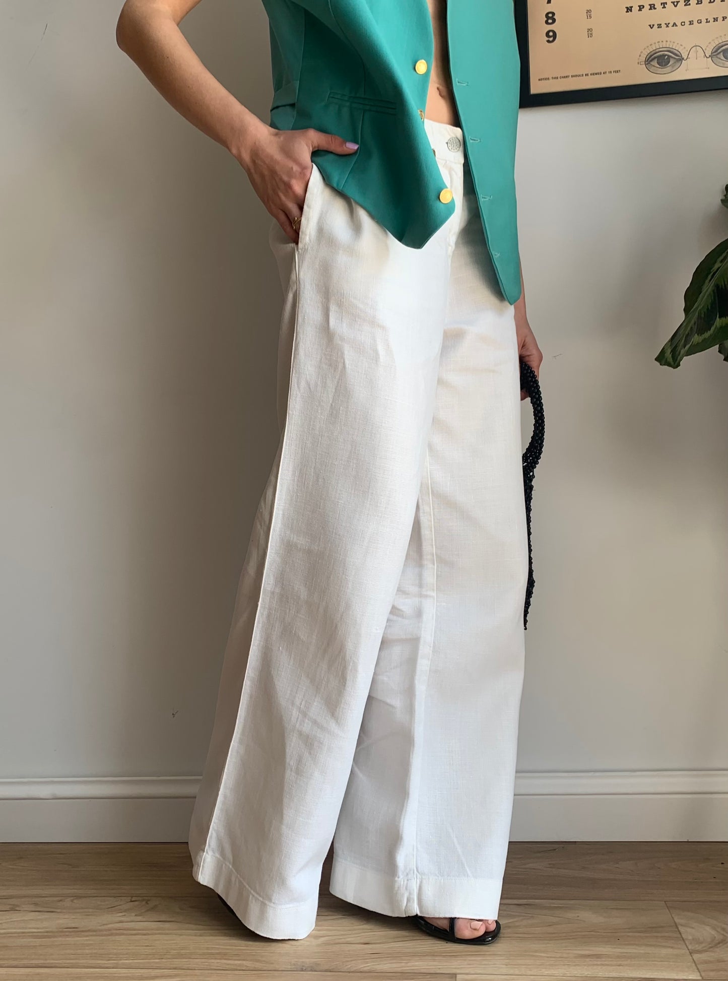 Vintage wide leg linen pants