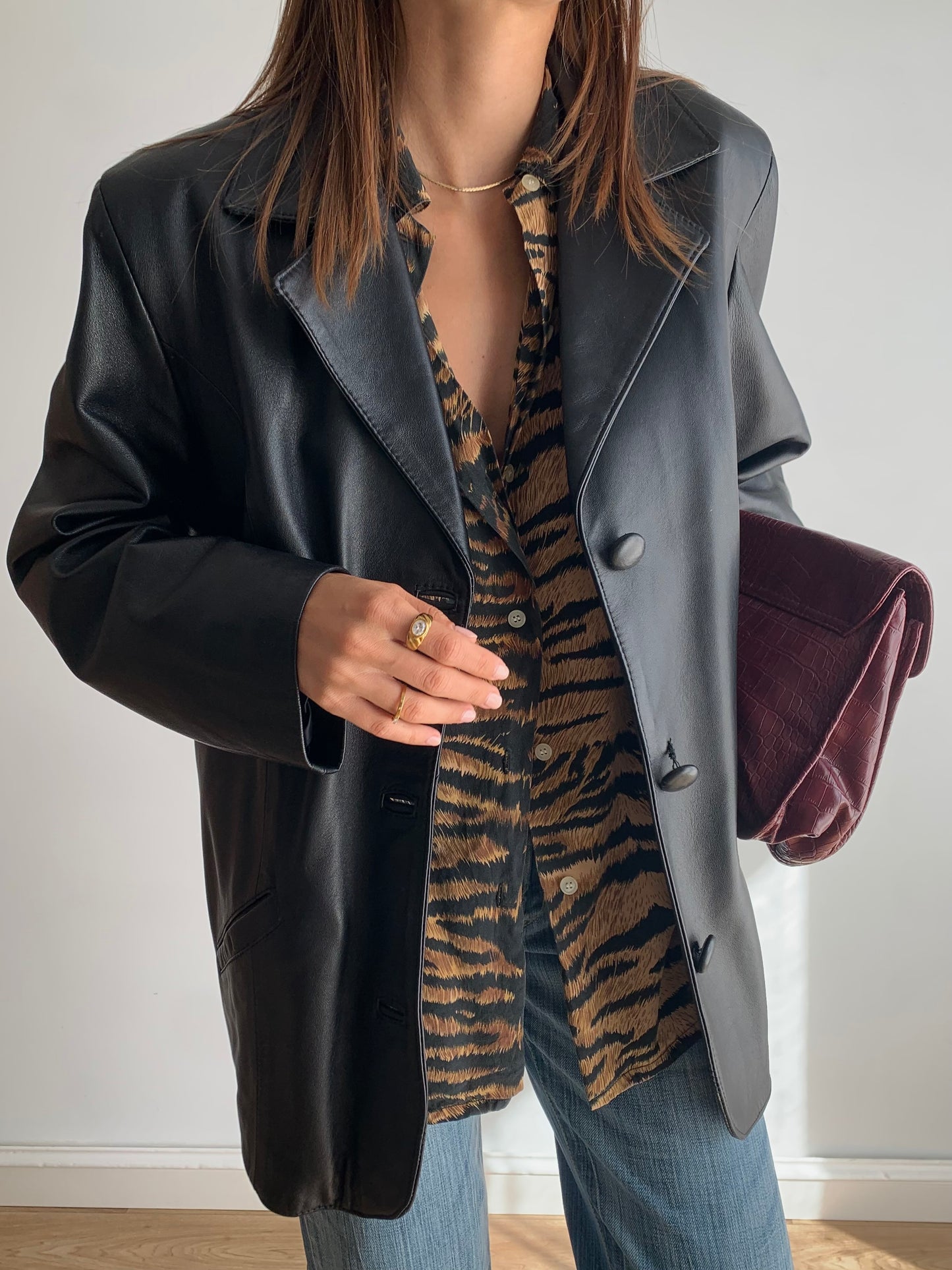 Black leather jacket