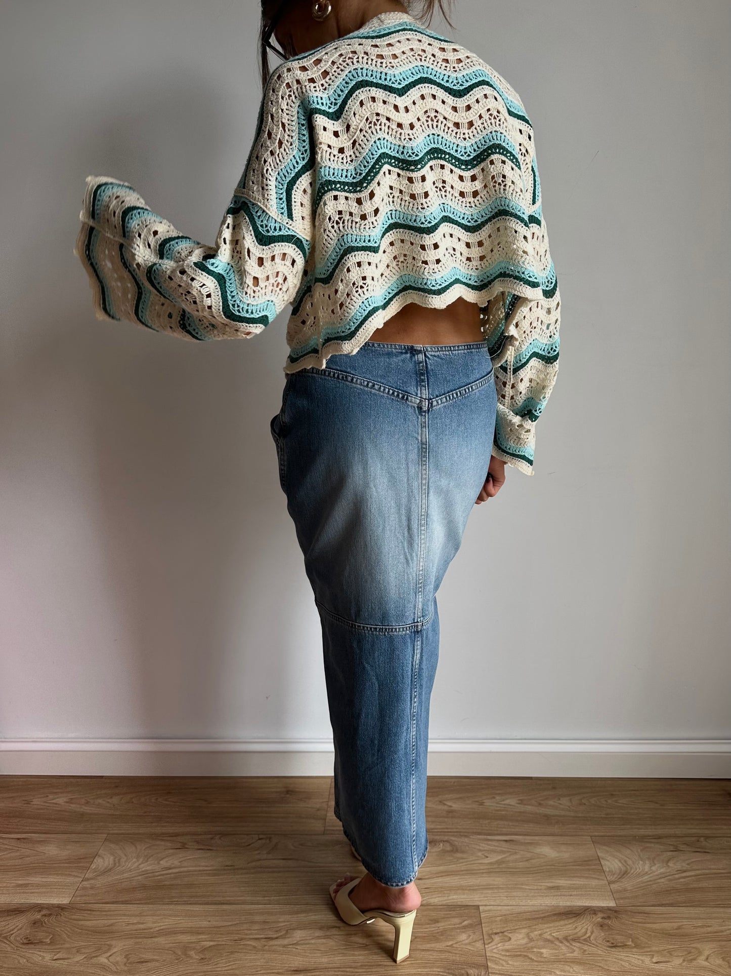 Denim maxi skirt