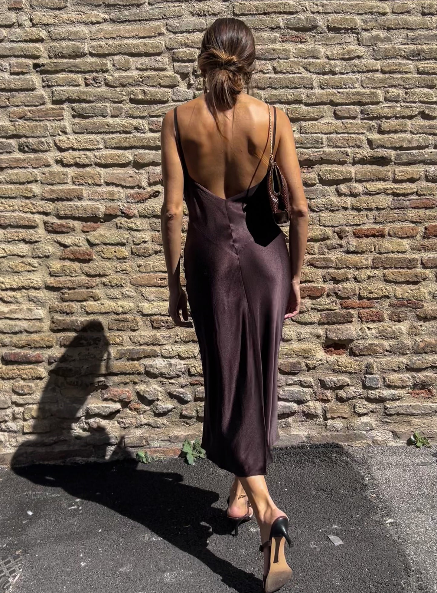 Dark choco slip dress