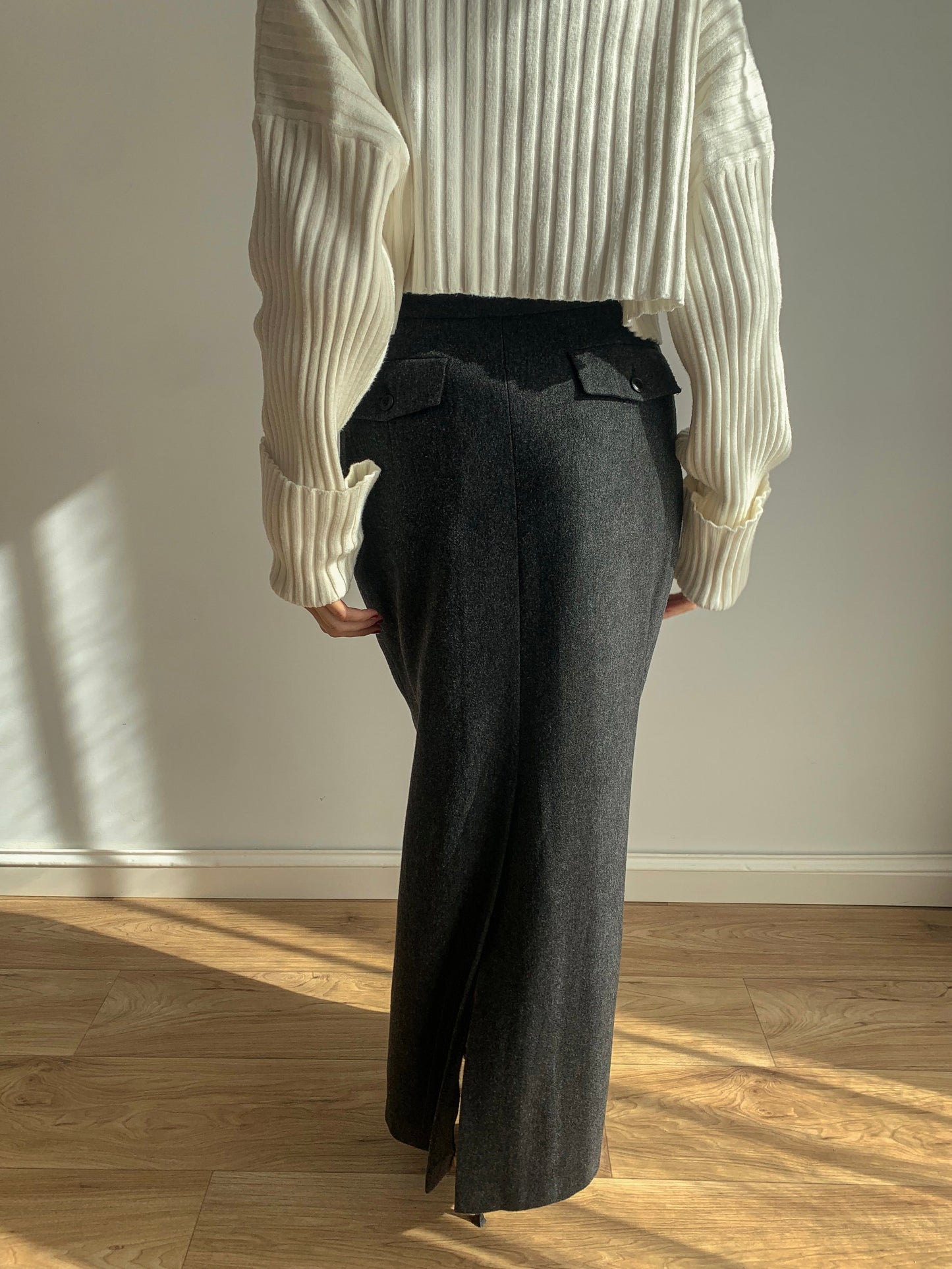 Wool maxi skirt