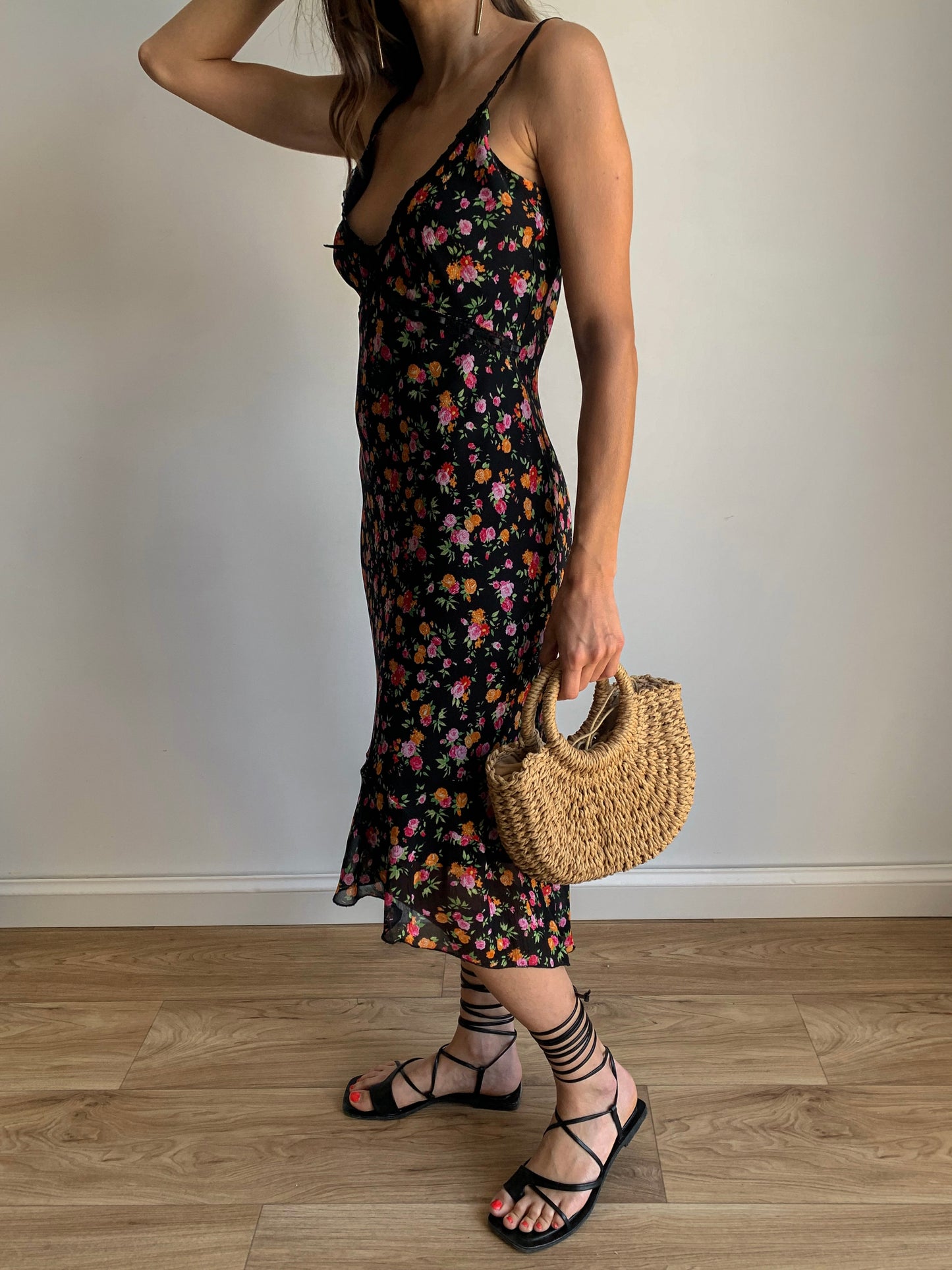 Micro floral print dress