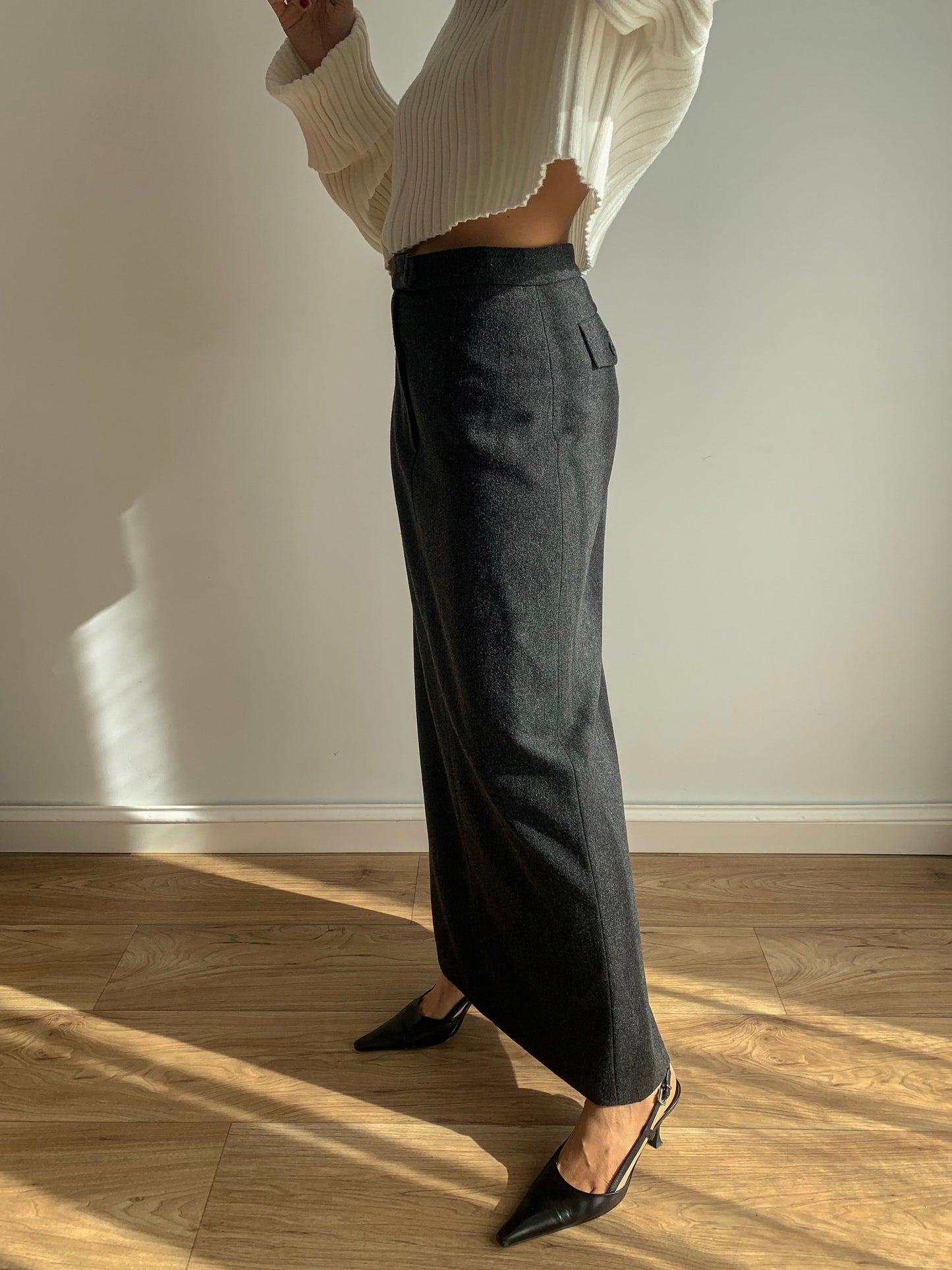 Wool maxi skirt