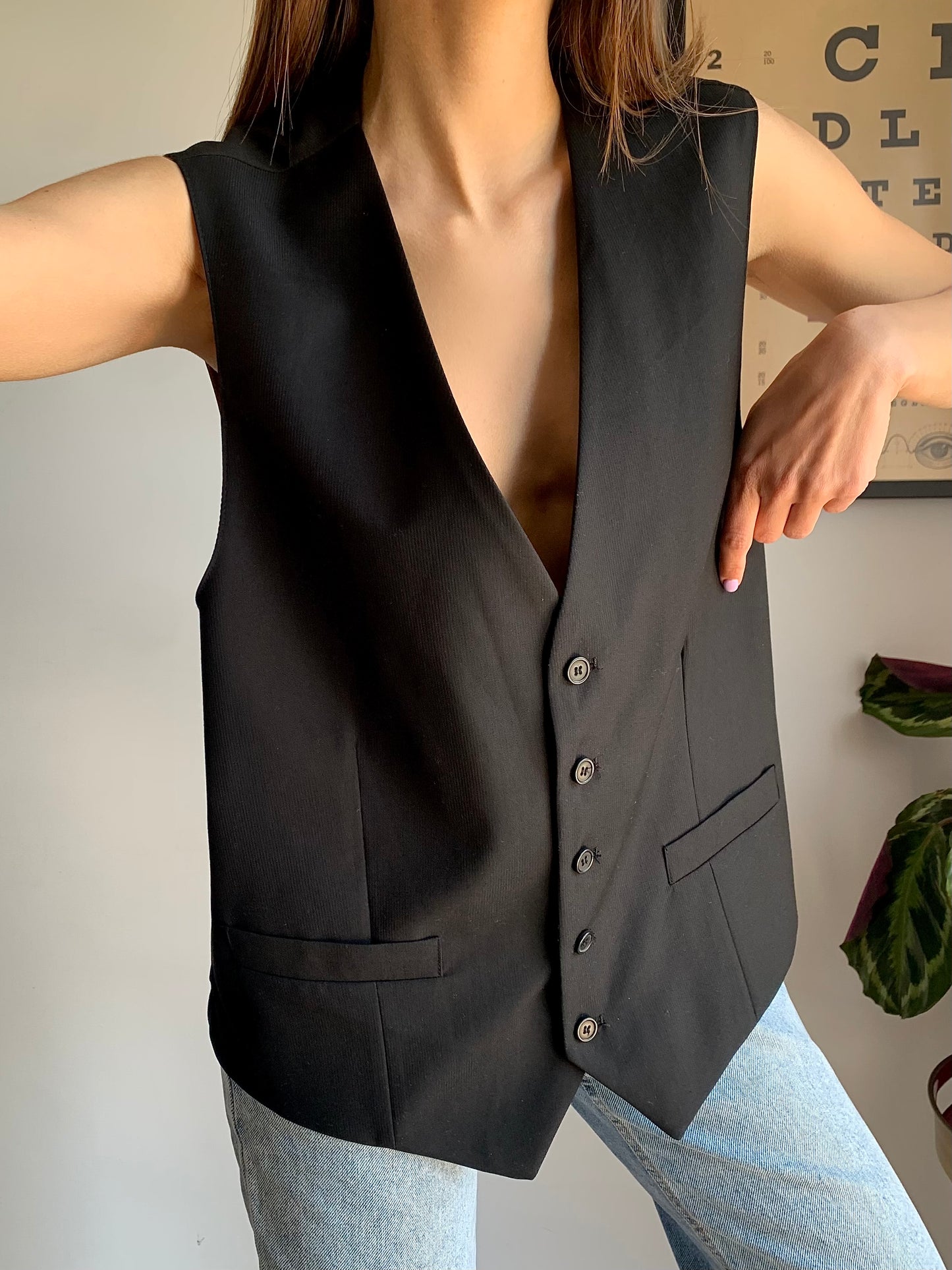 Classic black suit vest