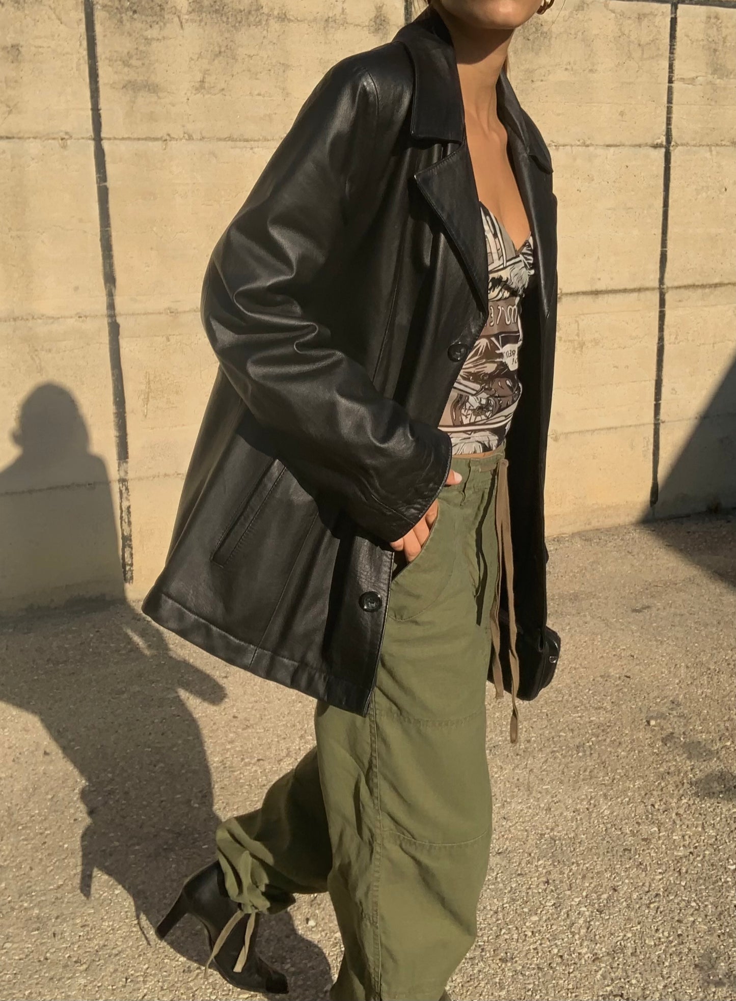 Genuine leather black jacket