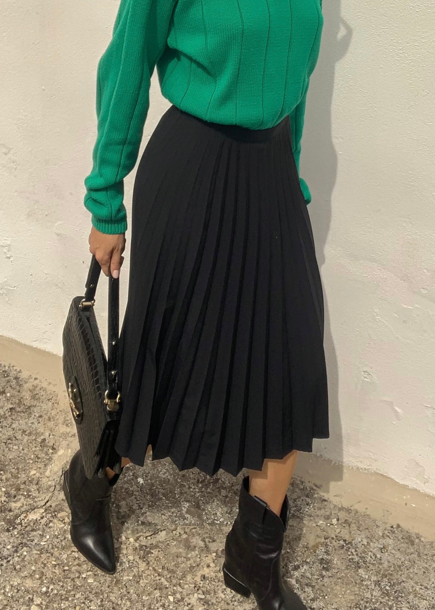 Vintage pleated midi skirt
