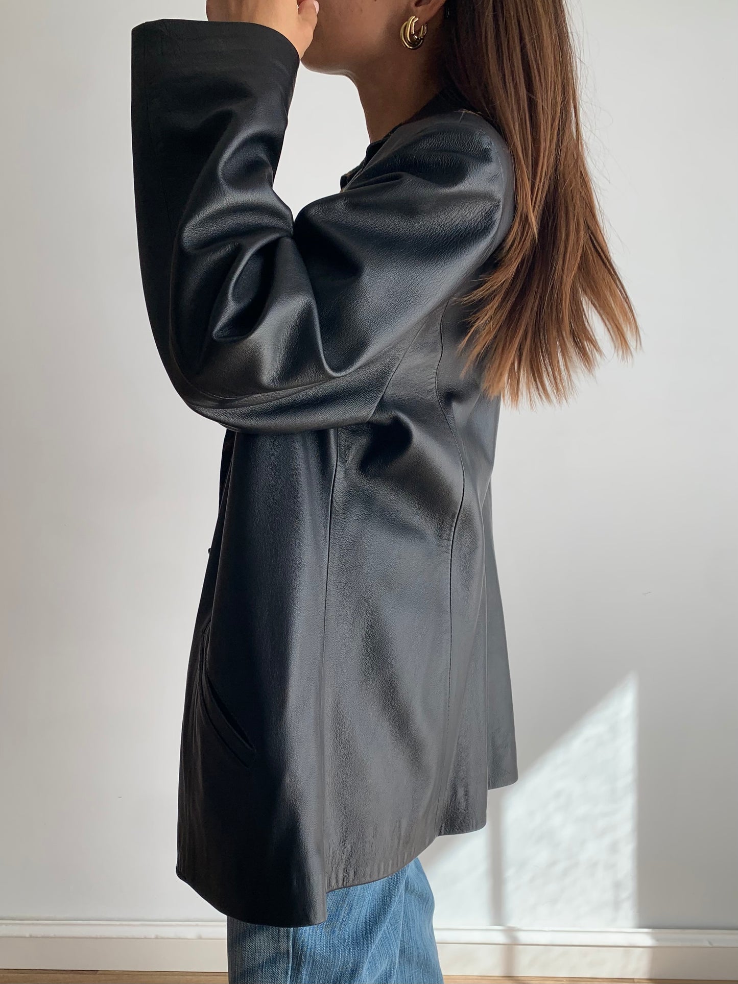 Black leather jacket