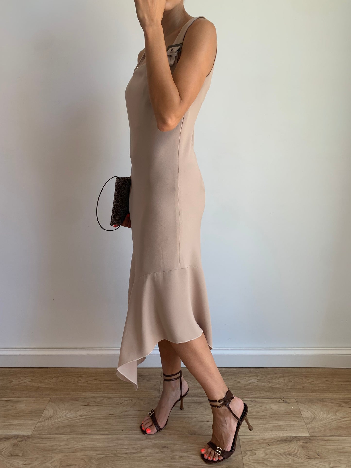 Asymmetric sand dress