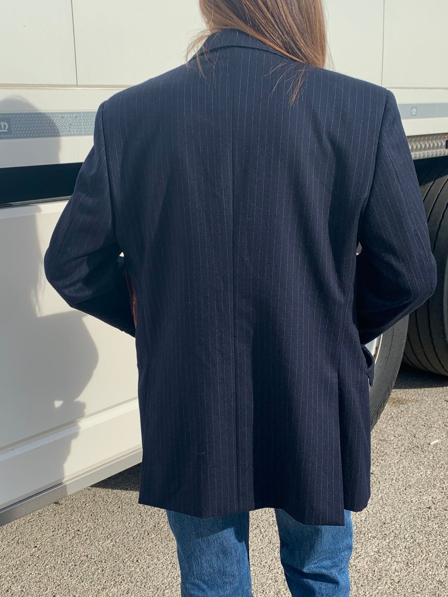 Gessato navy blazer