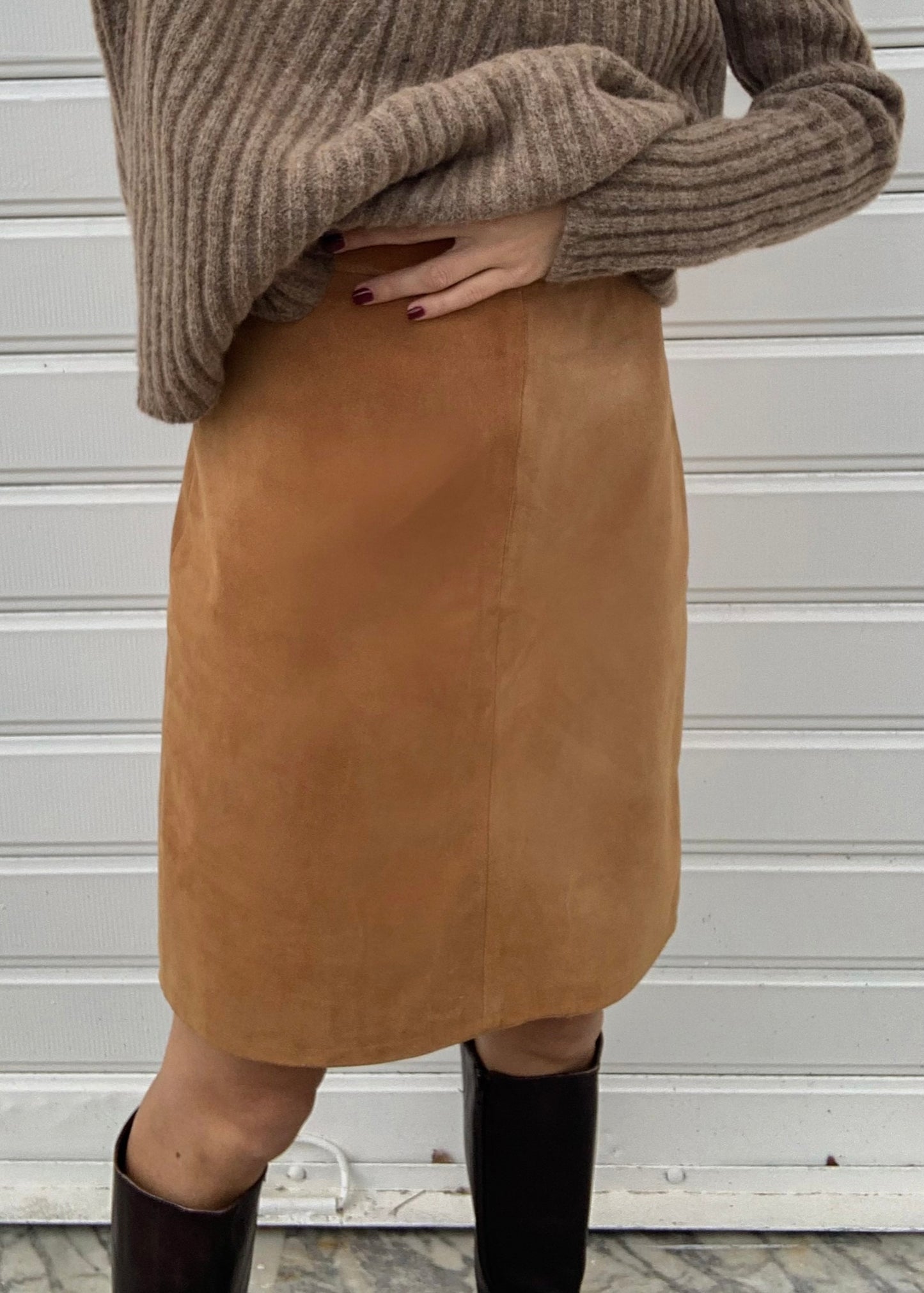 Vintage real suede mini skirt