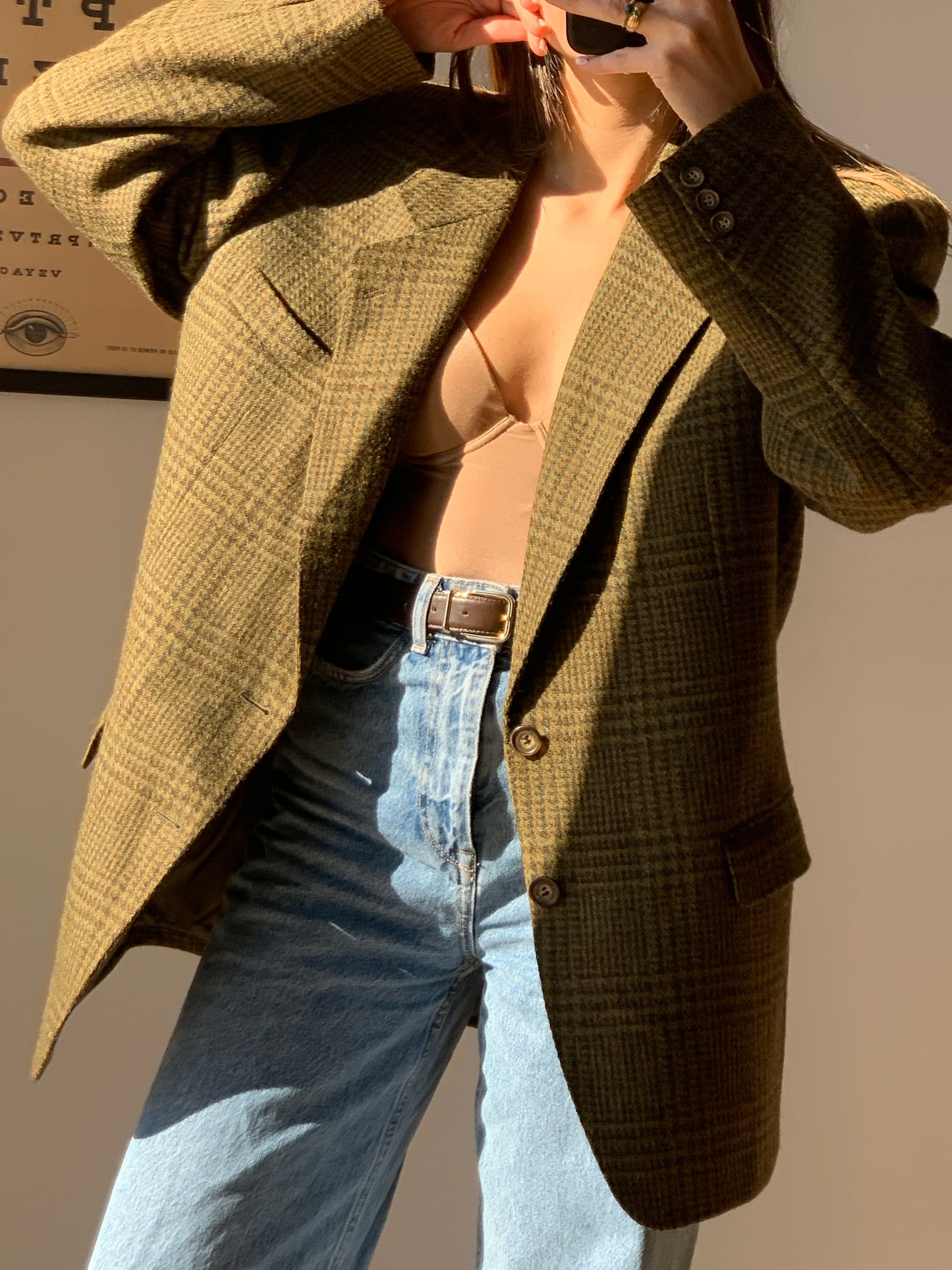 Check oversized blazer