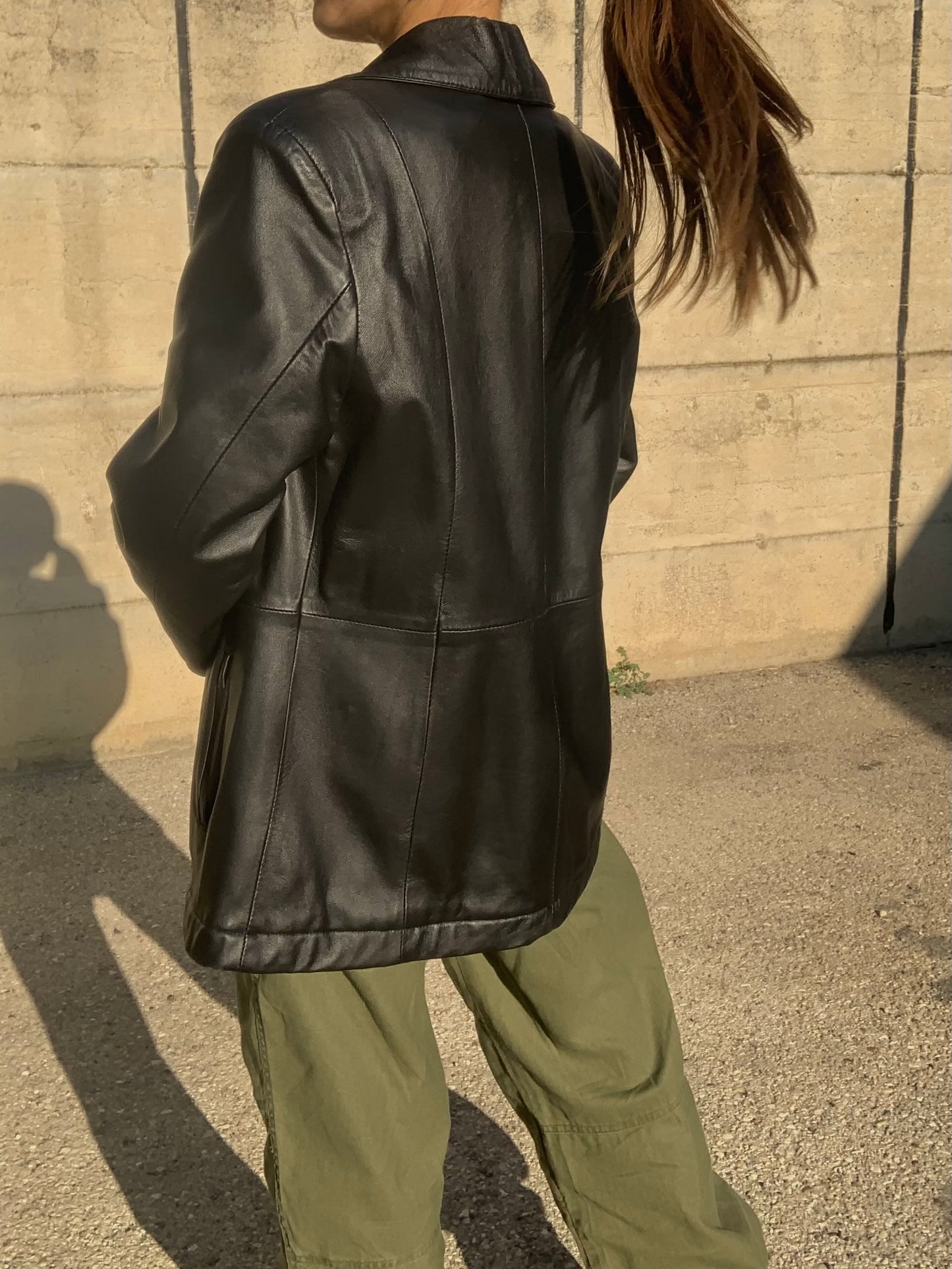 Genuine leather black jacket