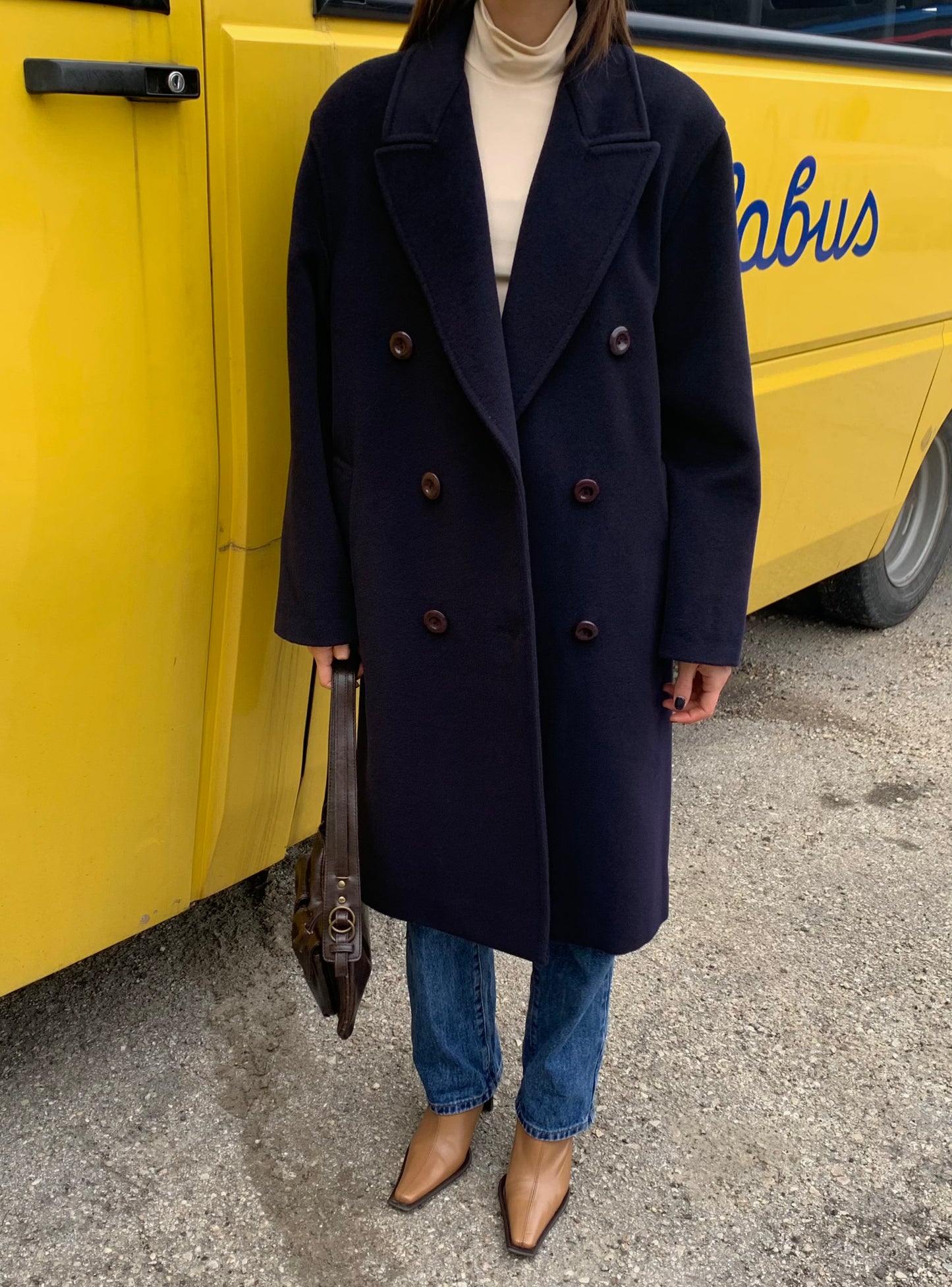 Vintage navy double-breasted coat