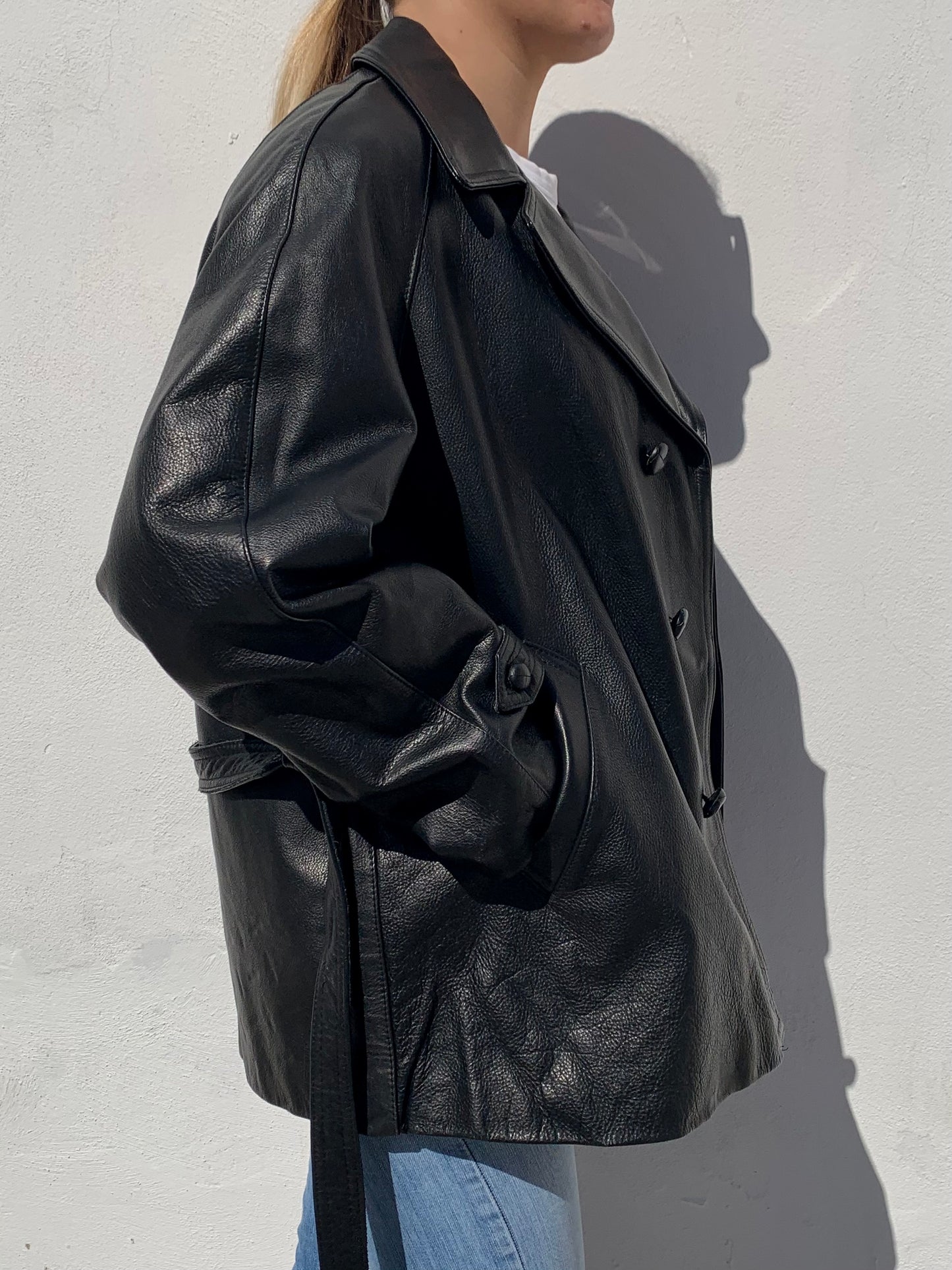 Vintage oversized leather jacket