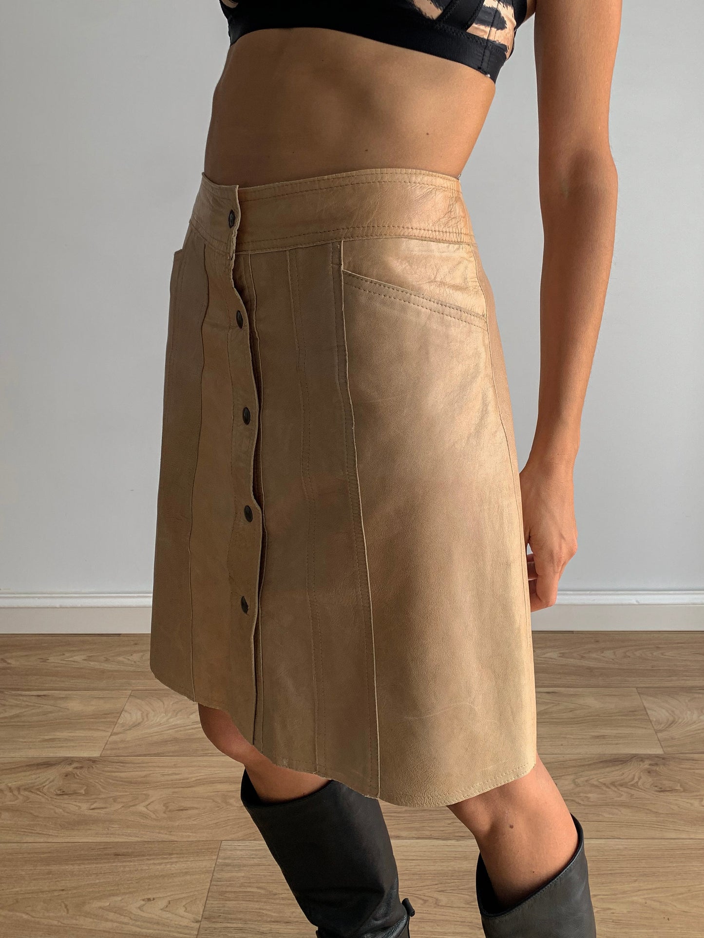 Leather sand skirt