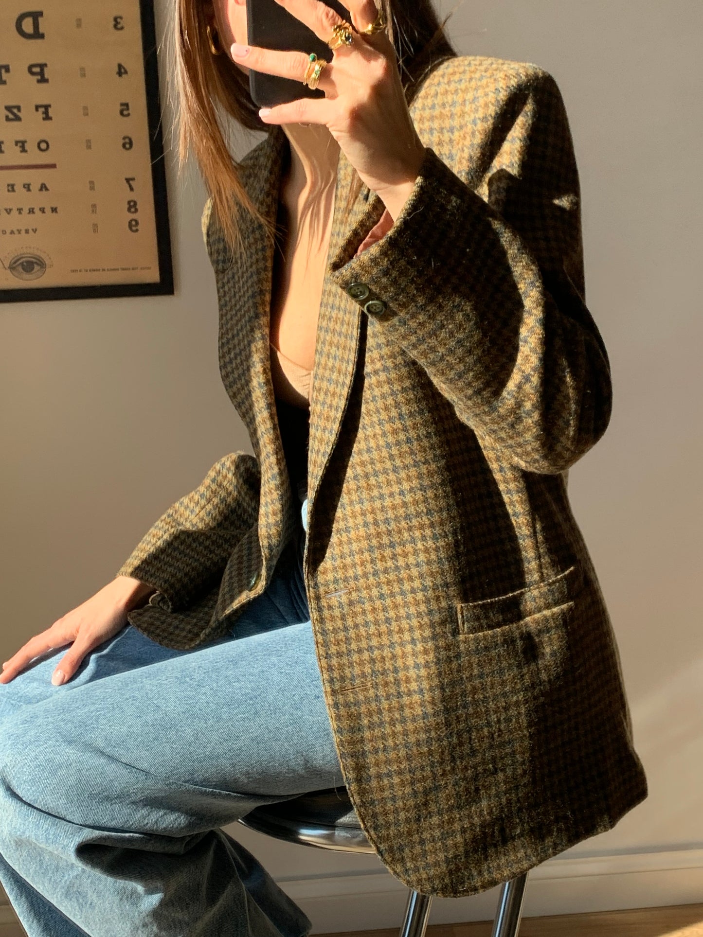 Pied de poule fitted blazer