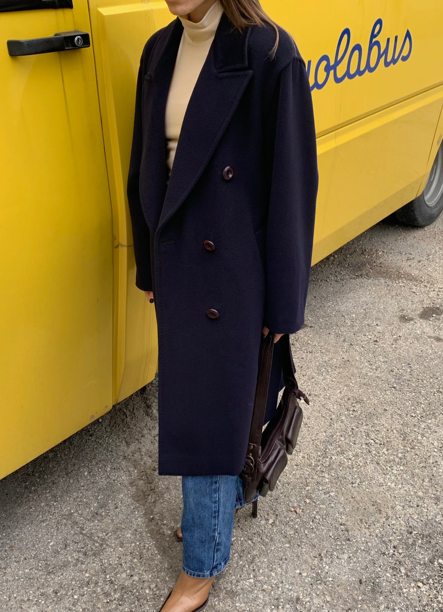 Vintage navy double-breasted coat
