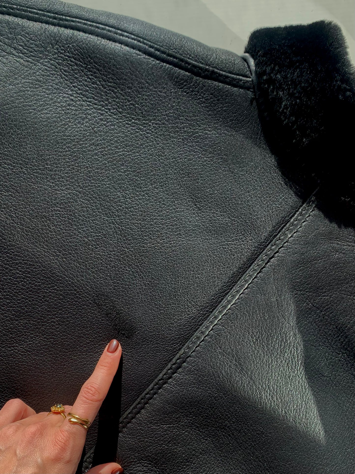 Vintage black Shearling coat
