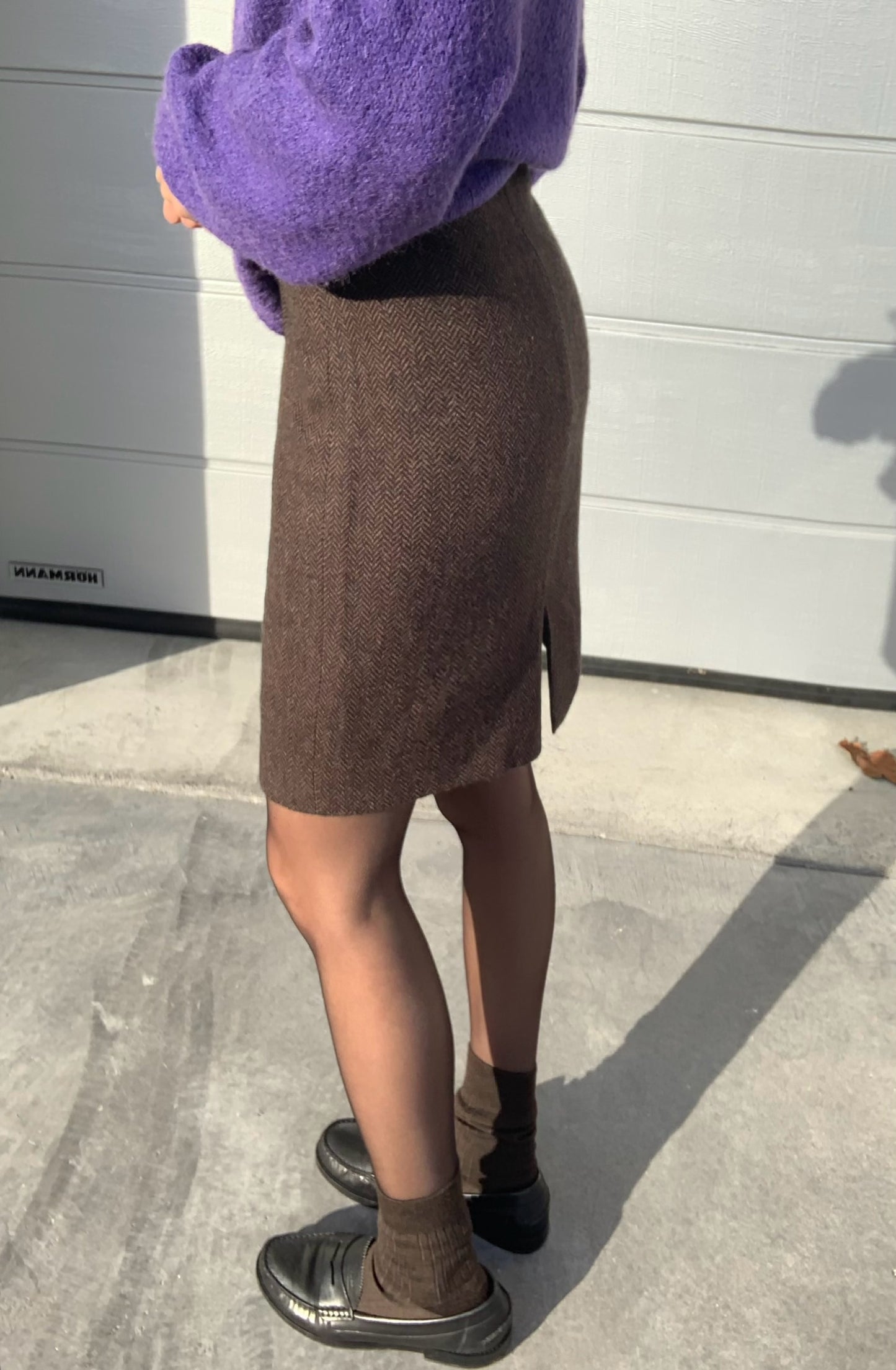 Vintage herringbone skirt