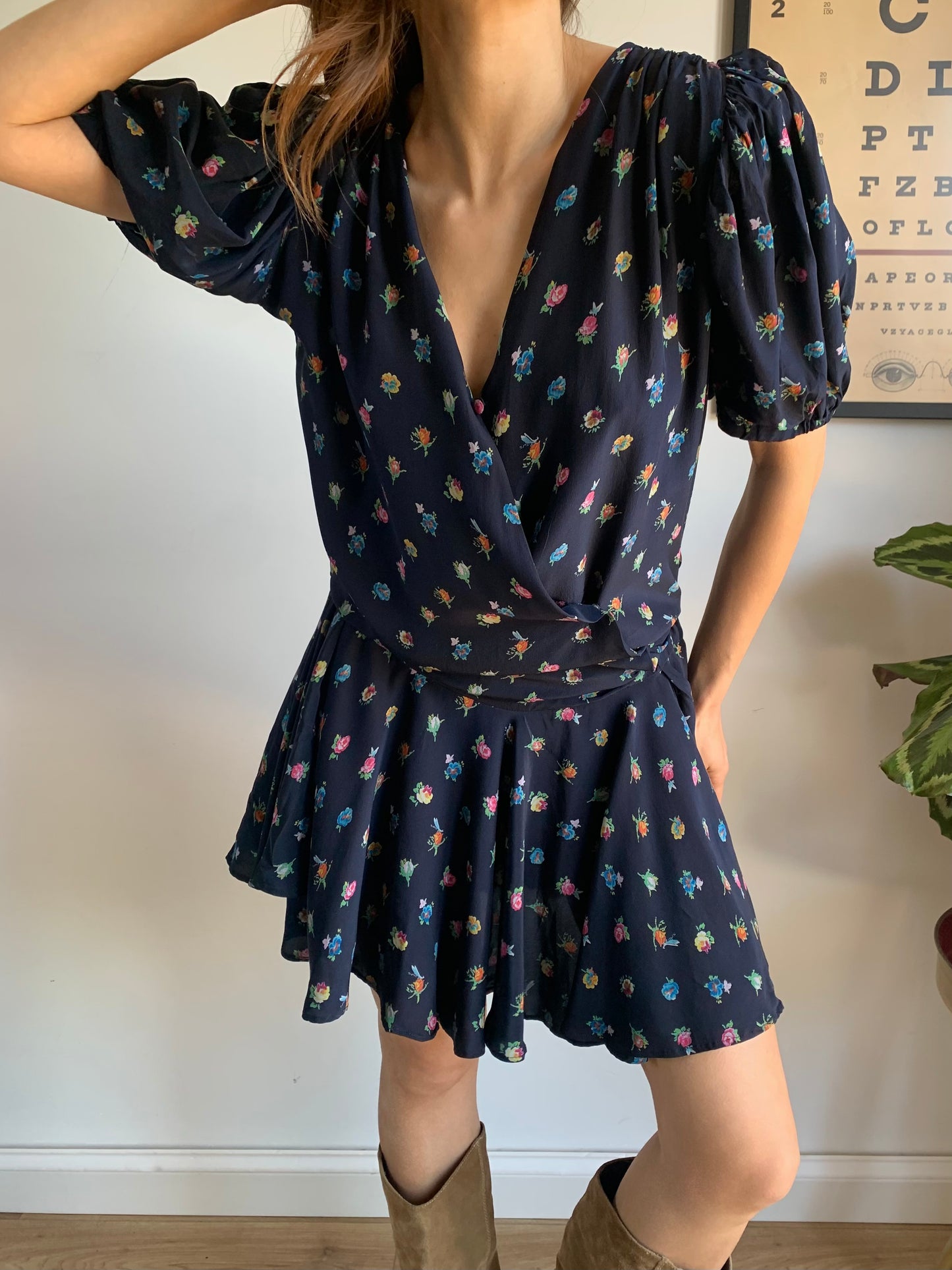 Vintage floral print dress