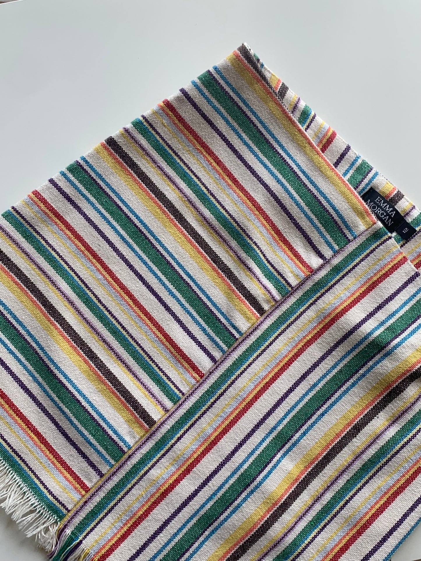 Striped + fringes mini skirt