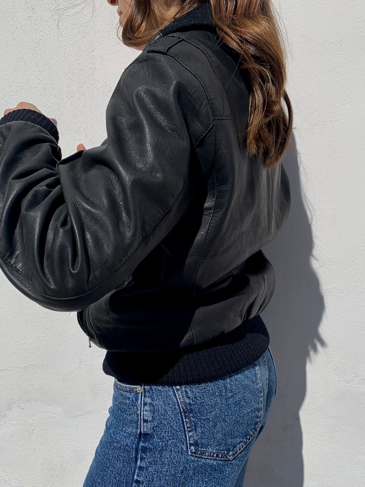 Vintage genuine leather bomber