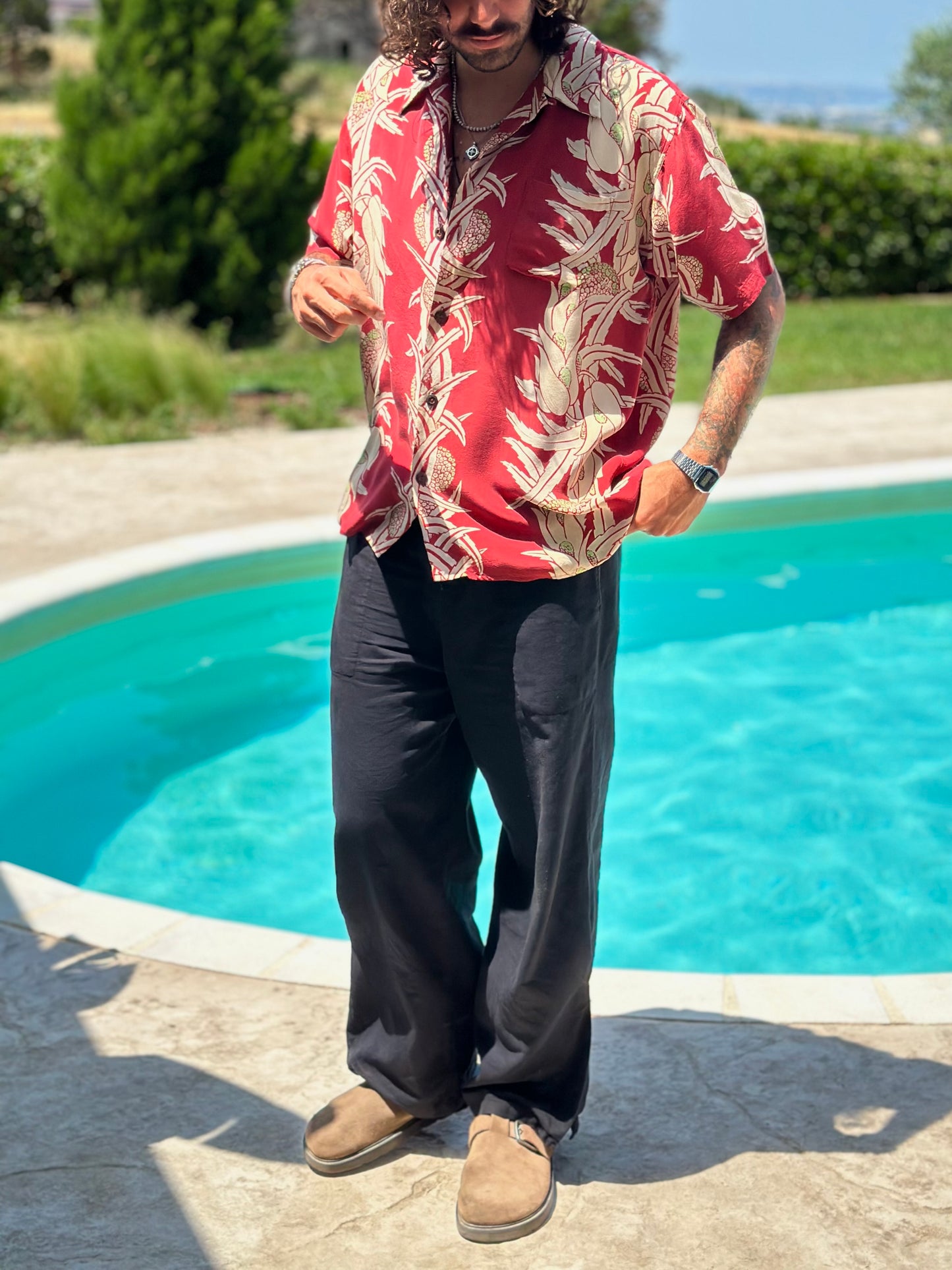 Pure silk surf shirt