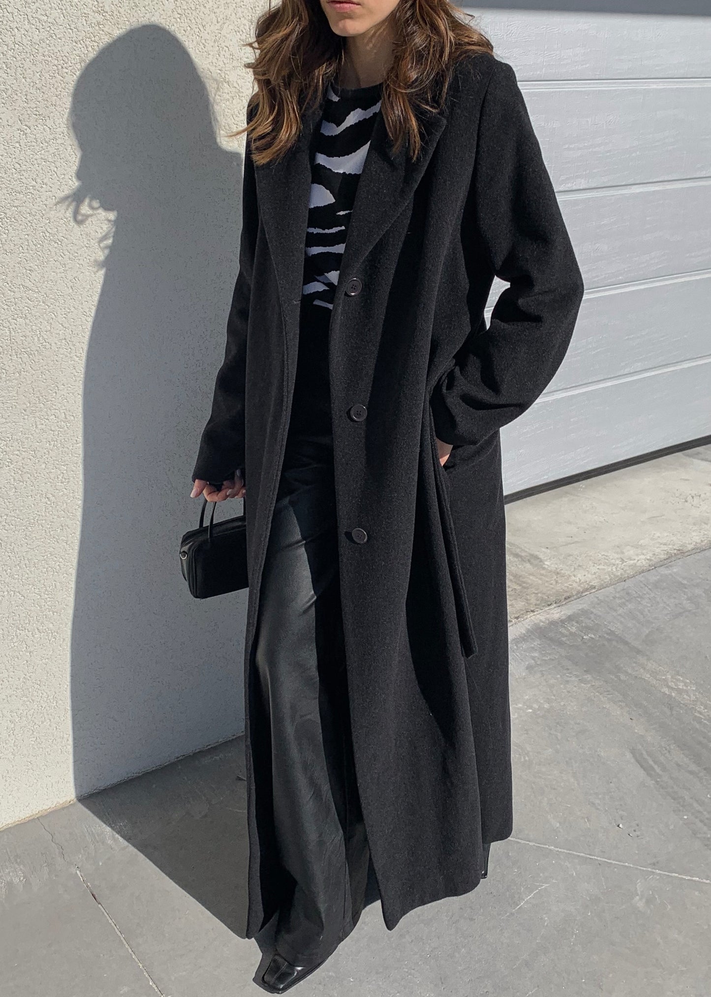 Extra long antracite coat