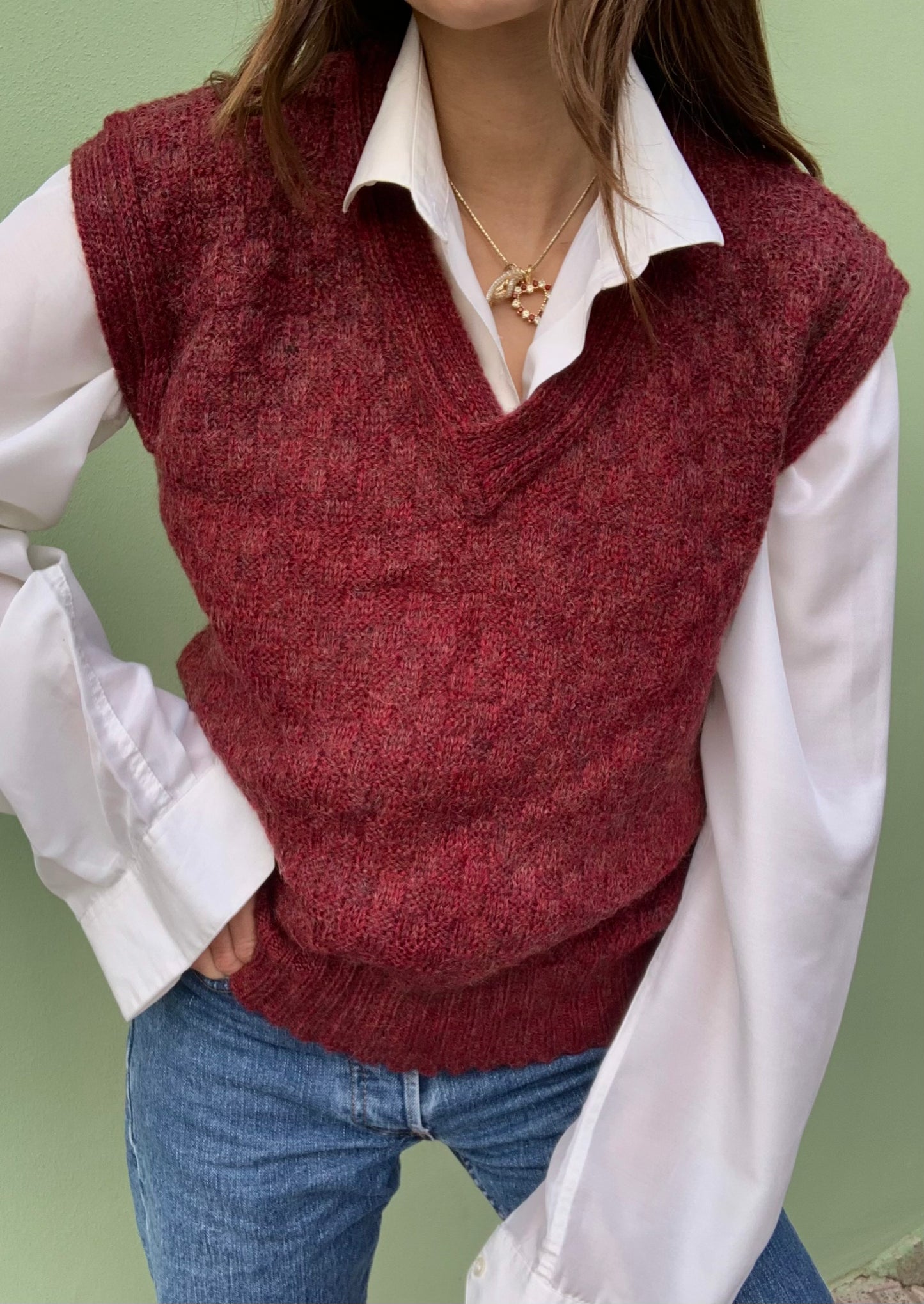 Vintage wool blend vest