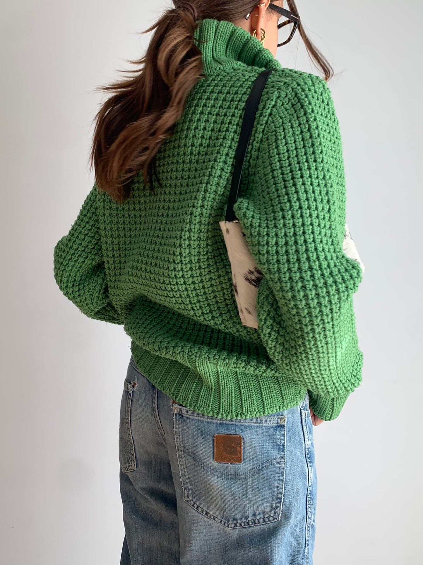 Crochet green jumper