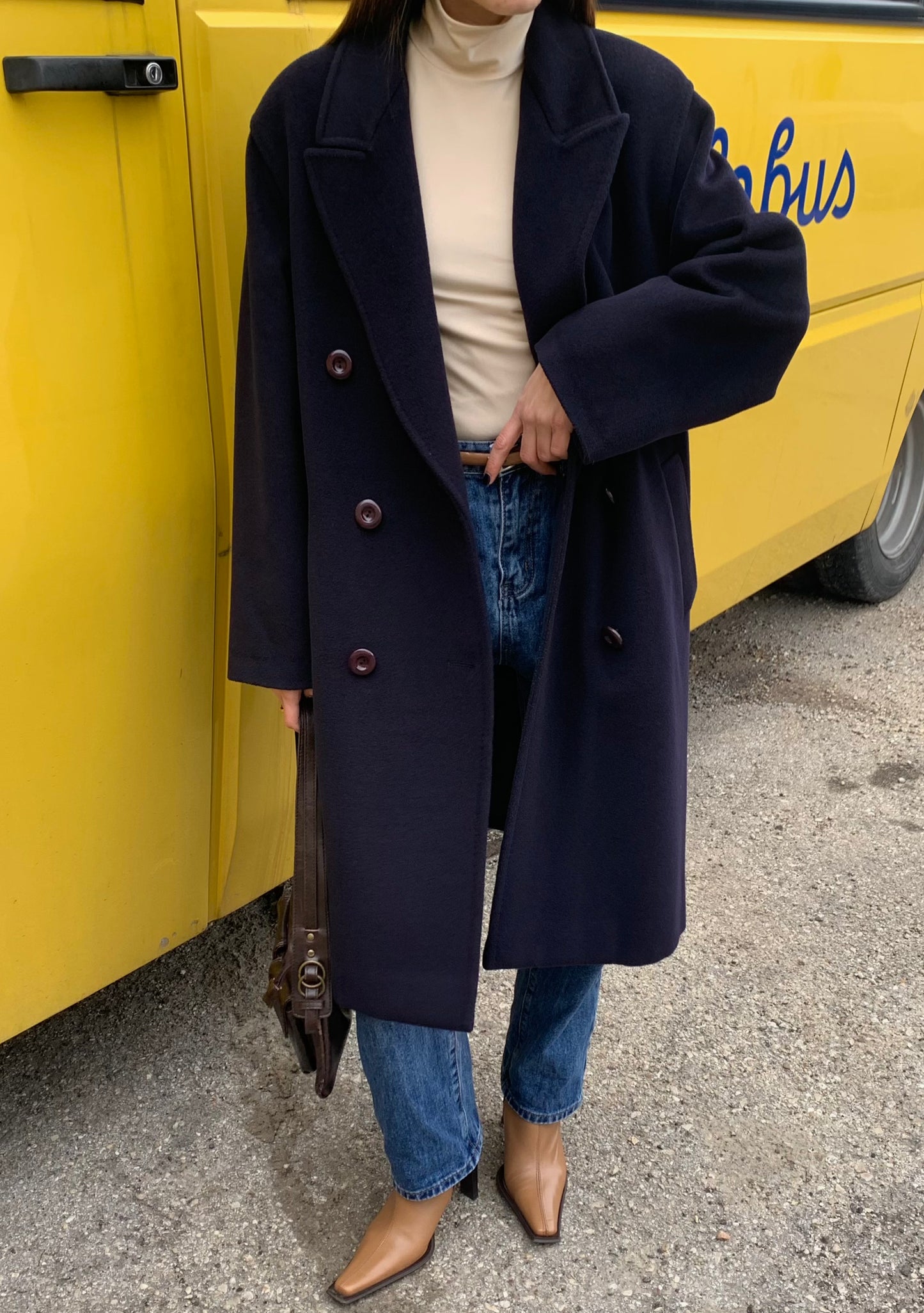 Vintage navy double-breasted coat