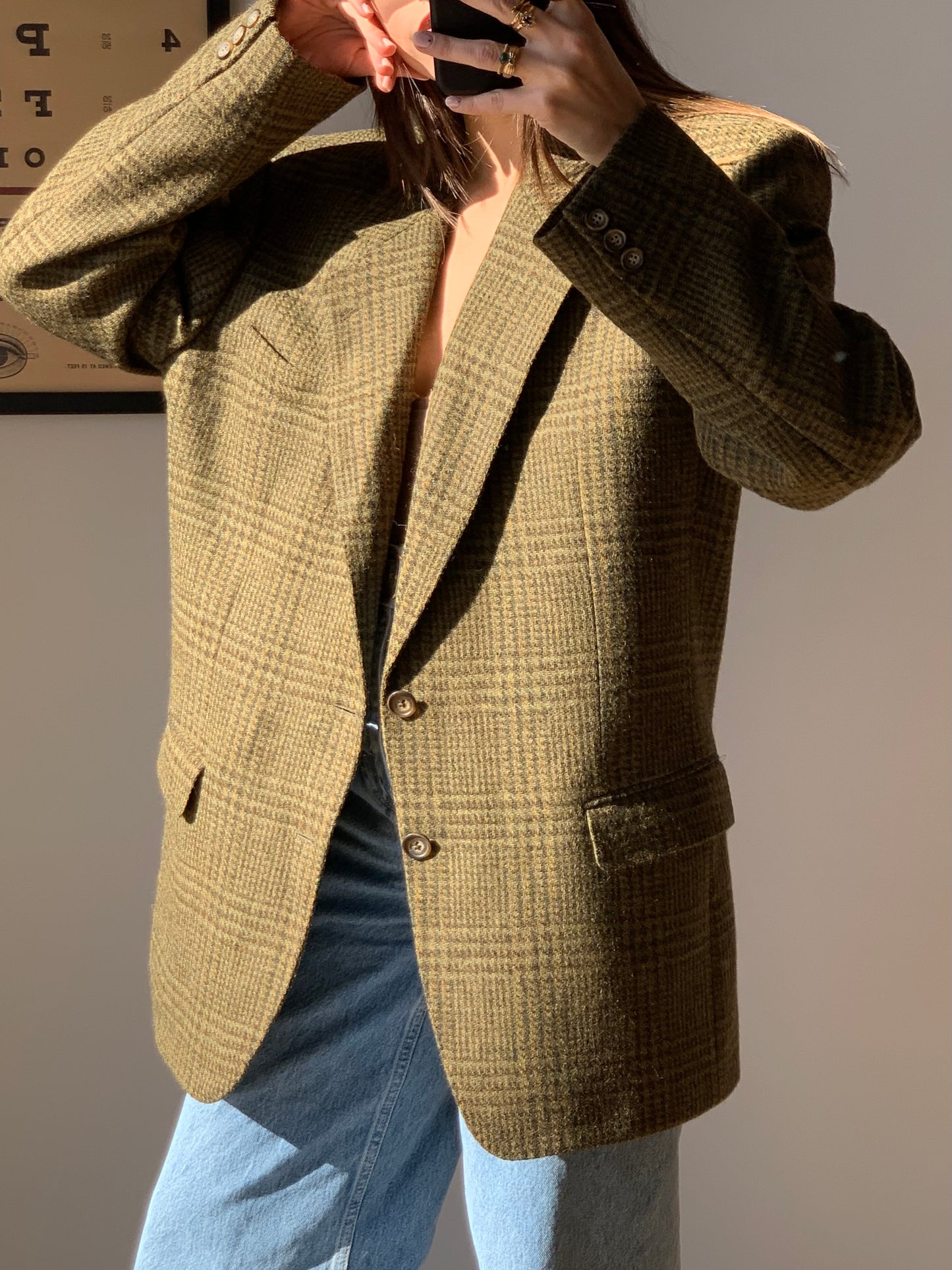 Check oversized blazer