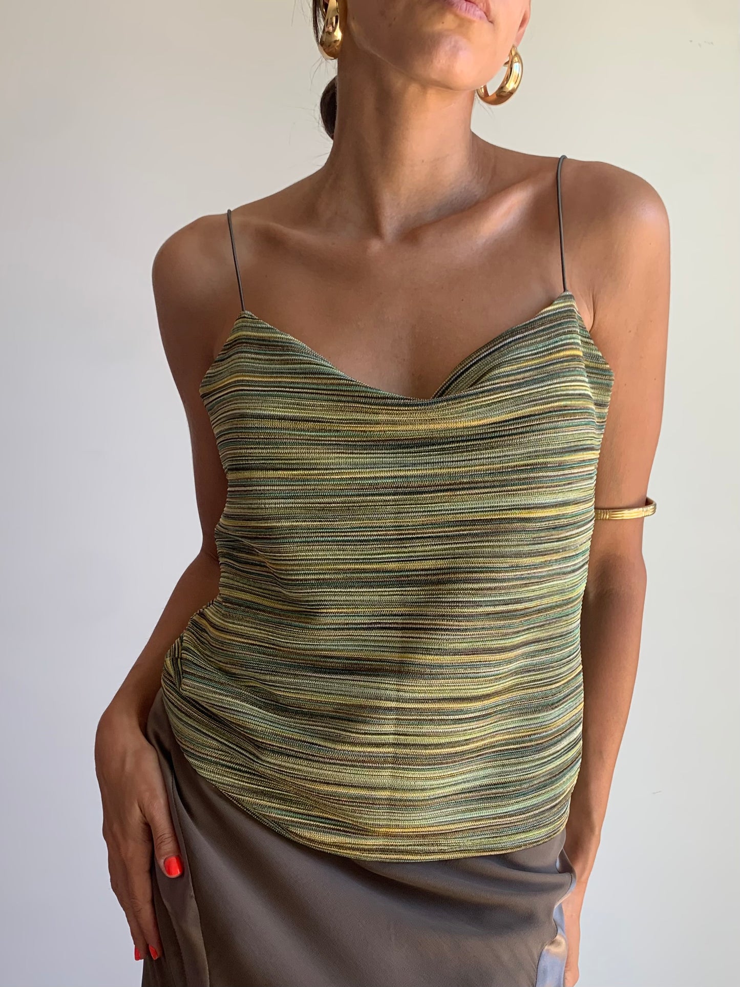 Golden striped top