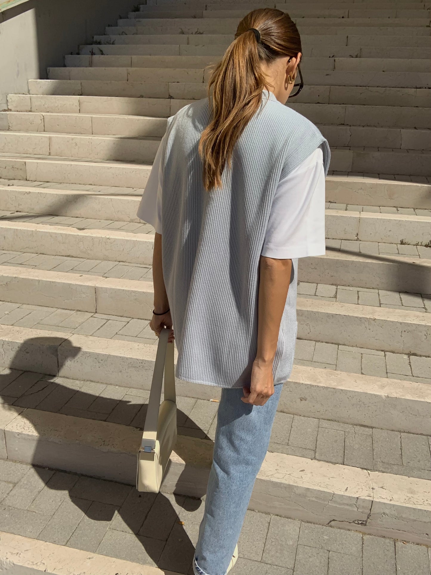 Pale blue vintage vest